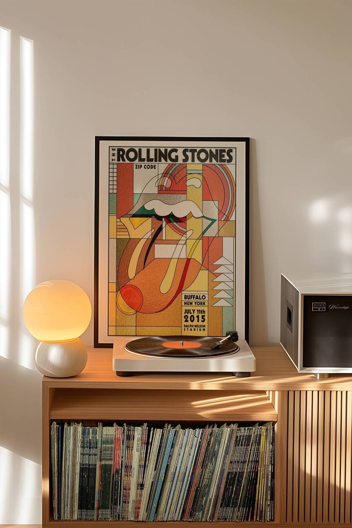 The Rolling Stones Konser Tasarımlı Retro Çerçevesiz Poster