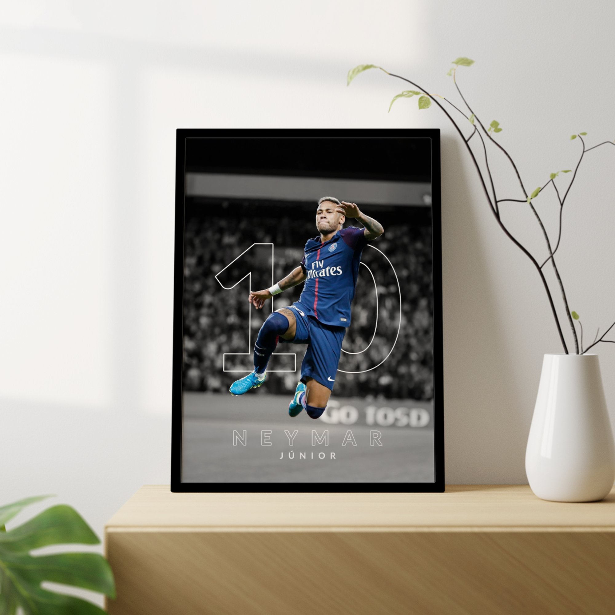 Neymar Jr PSG Tasarımlı Çerçevesiz Futbol Poster