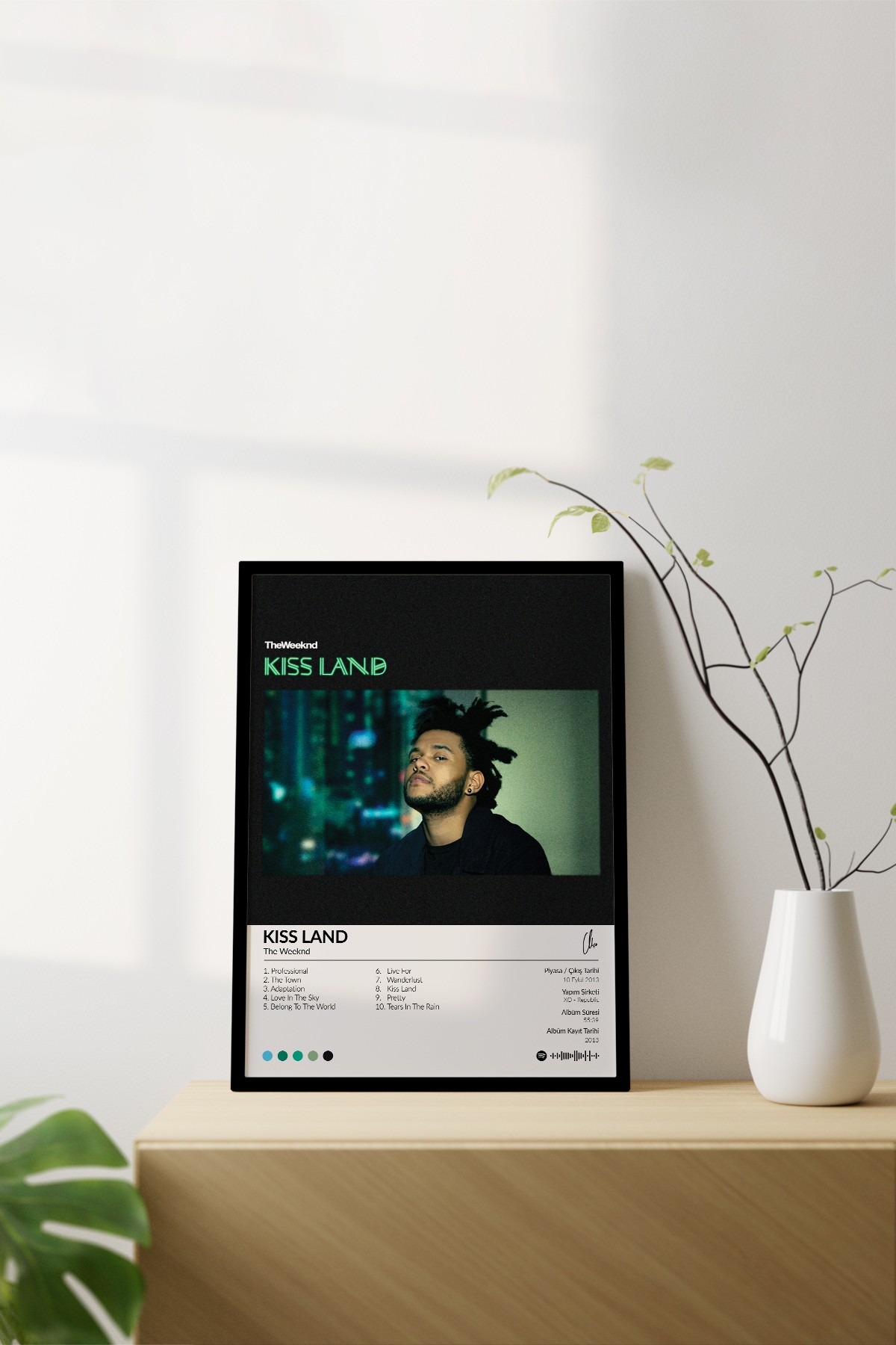 The Weeknd Kiss Land Çerçevesiz Spotify Barkodlu Albüm Poster