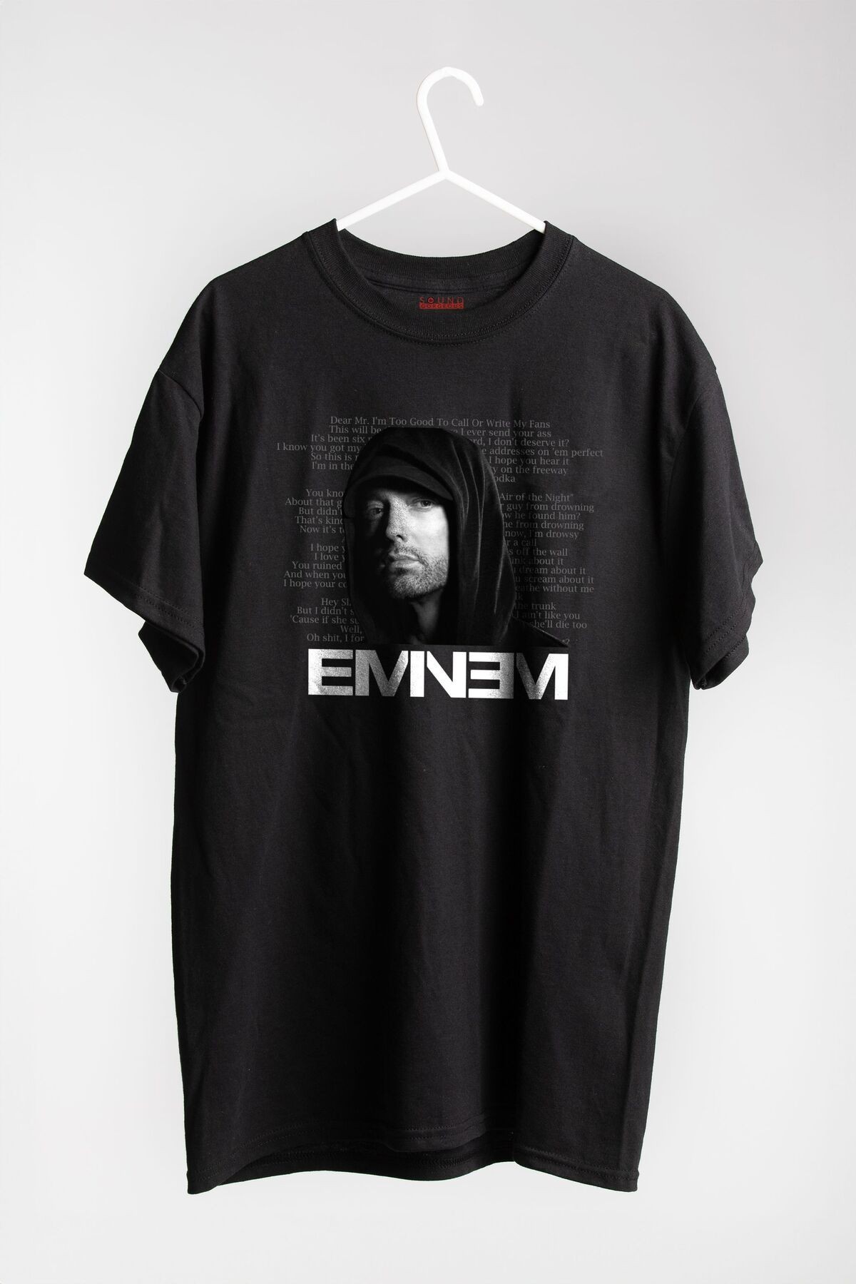 Eminem Müzik Baskılı Regular Fit Unisex Siyah T-Shirt %100 Pamuk No:0133