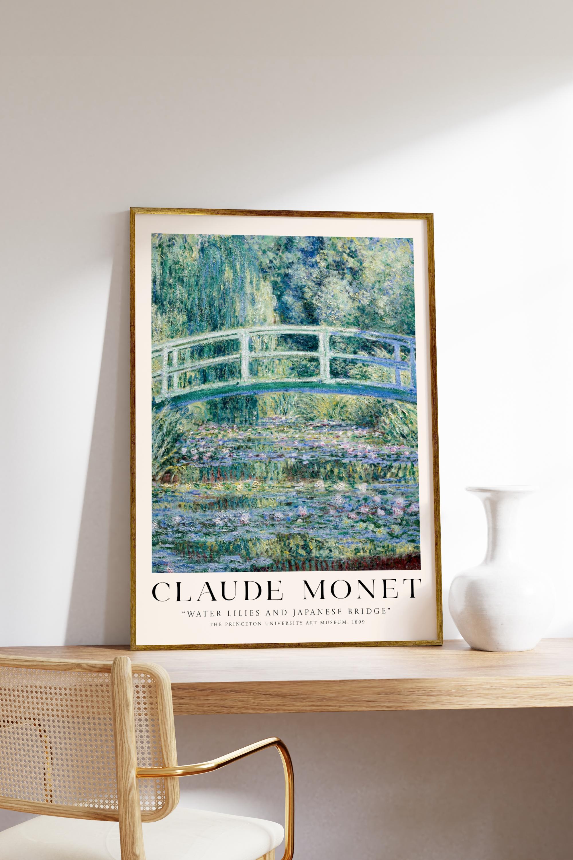 Claude Monet Water Lilies and Japanese Bridge Çerçevesiz Poster