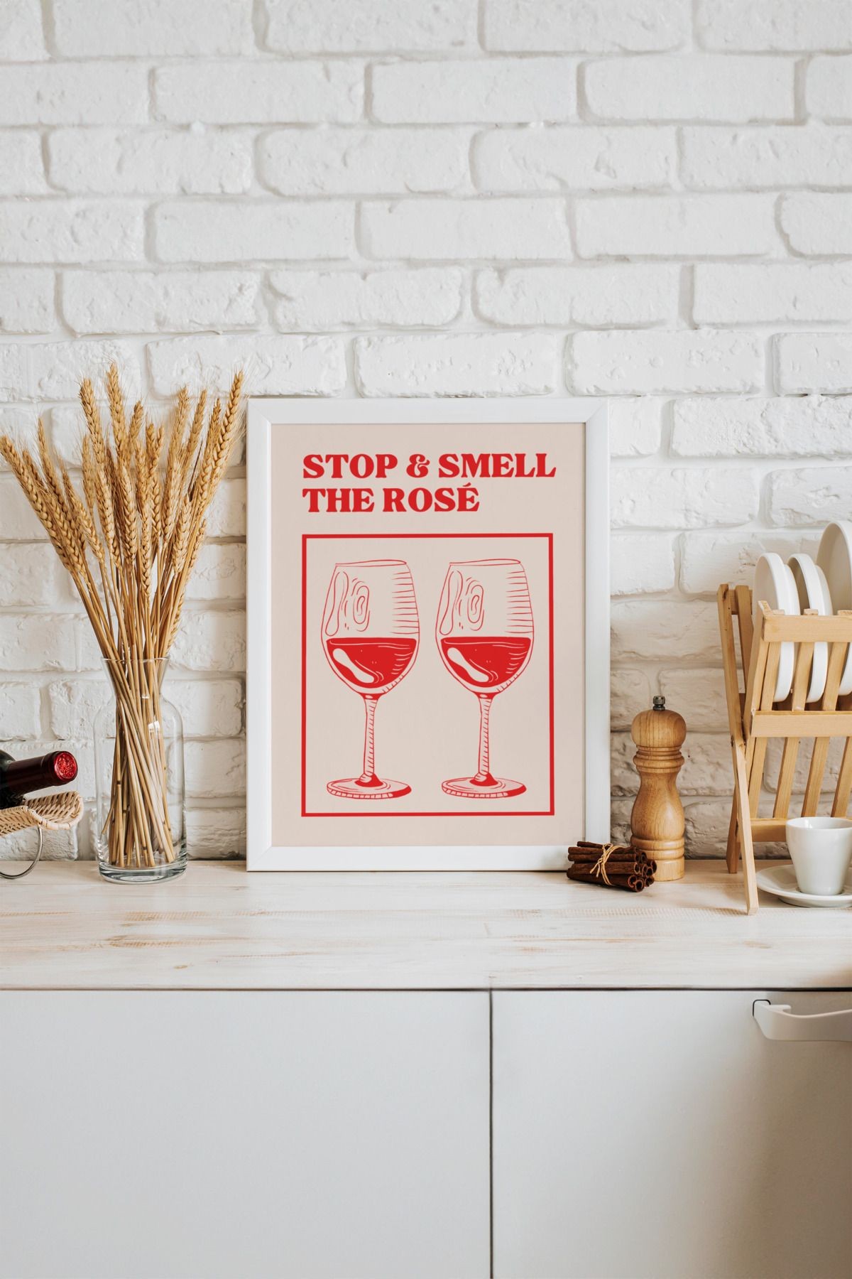 Stop And Smell The Rose Tasarımlı Çerçevesiz Poster | Kitchen Koleksiyonu