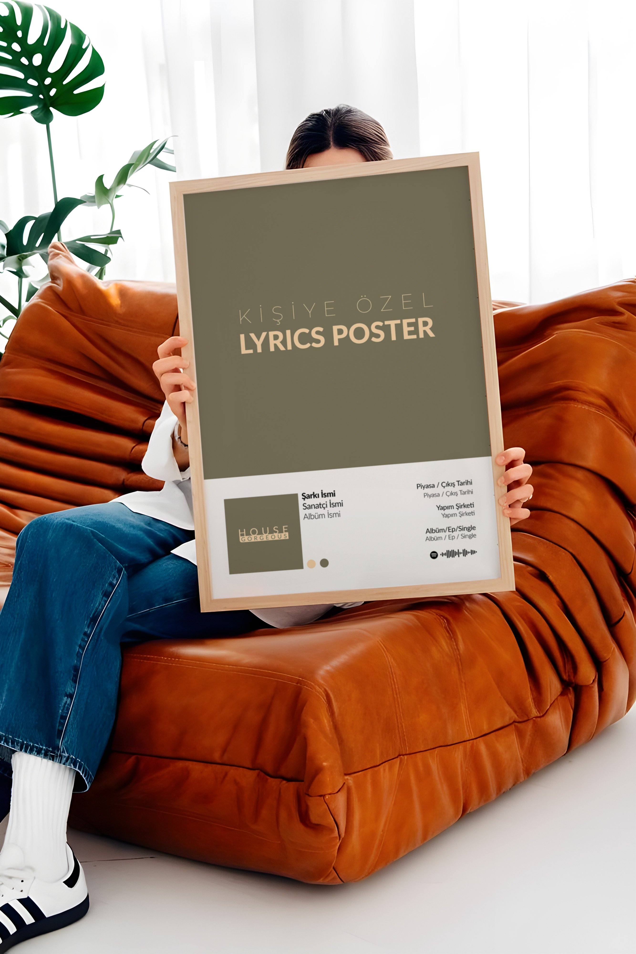Kişiye Özel Lyrics Tasarımlı Çerçevesiz Poster