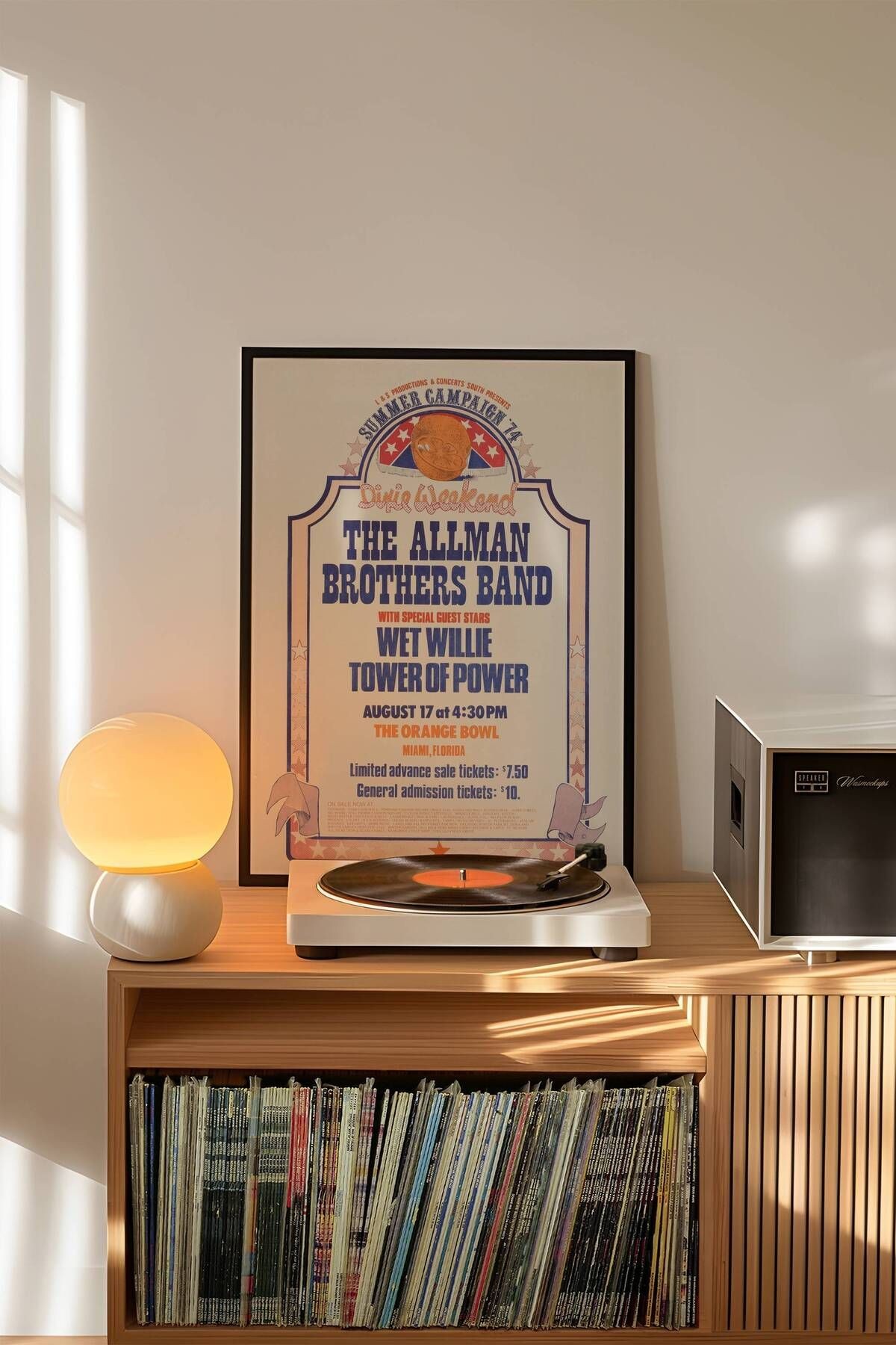 The Allman Brothers Konser Tasarımlı Retro Çerçevesiz Poster