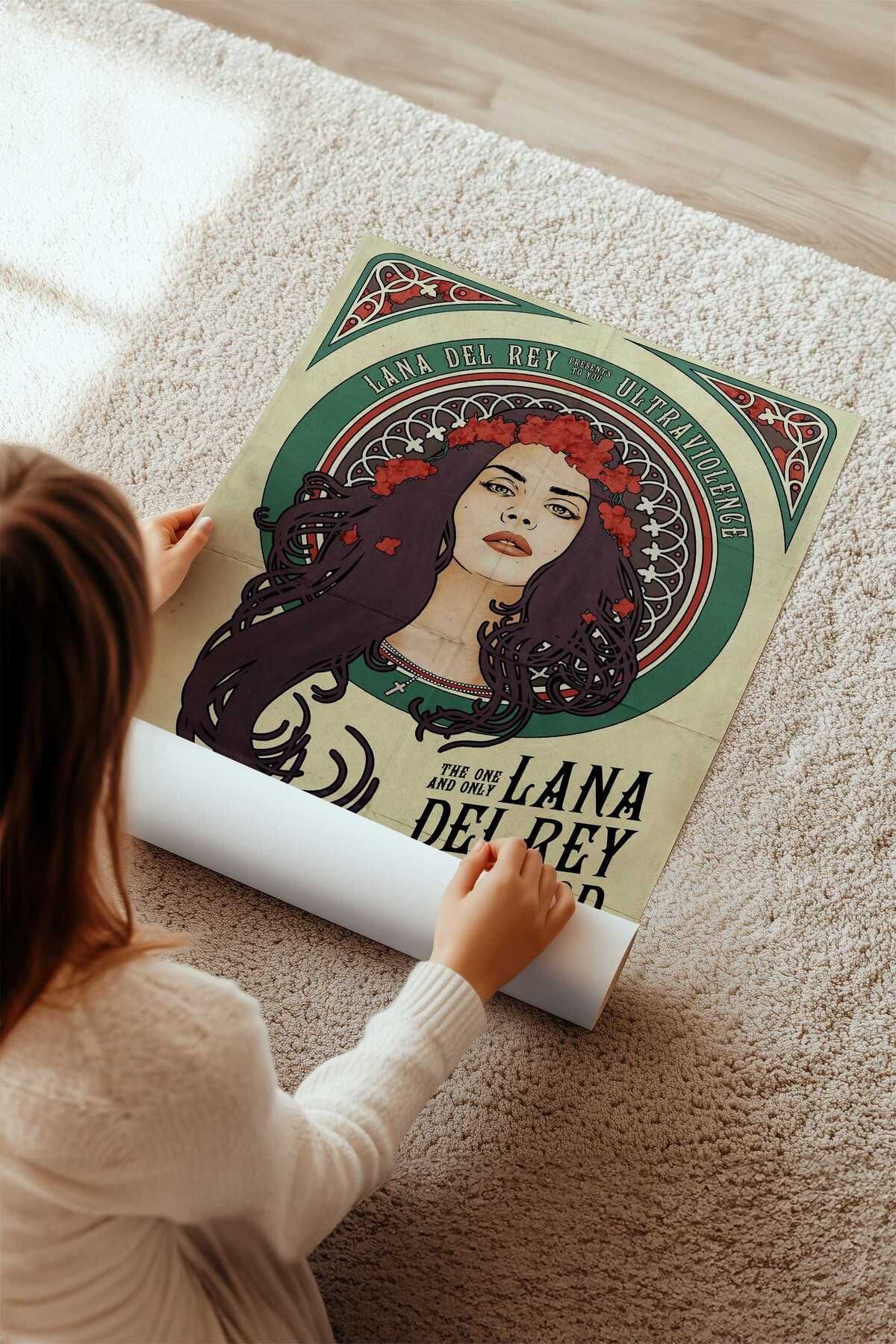Lana Del Rey Konser Tasarımlı Retro Çerçevesiz Poster