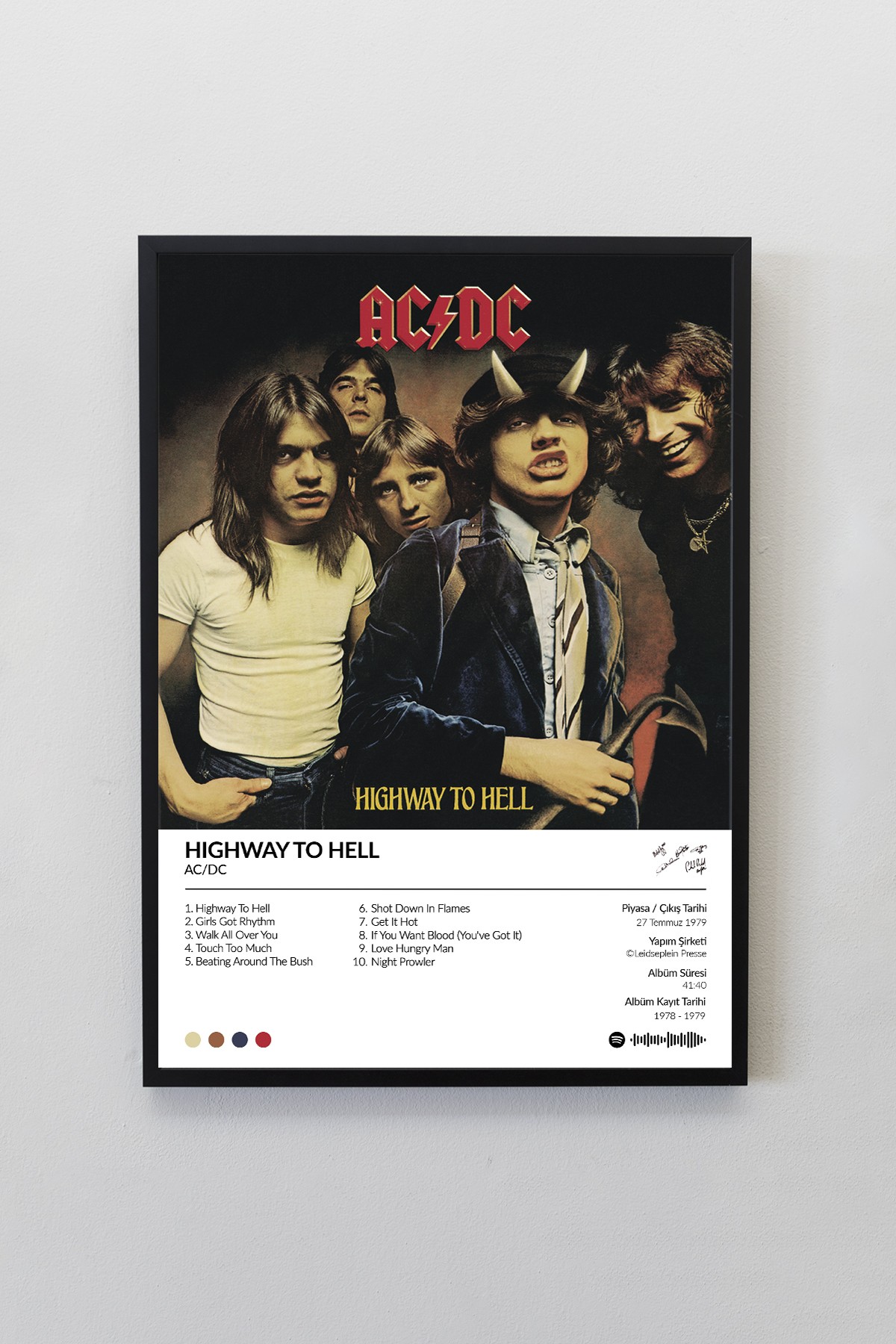 AC/DC Highway To Hell Albümü Çerçeveli Albüm Poster Tablo