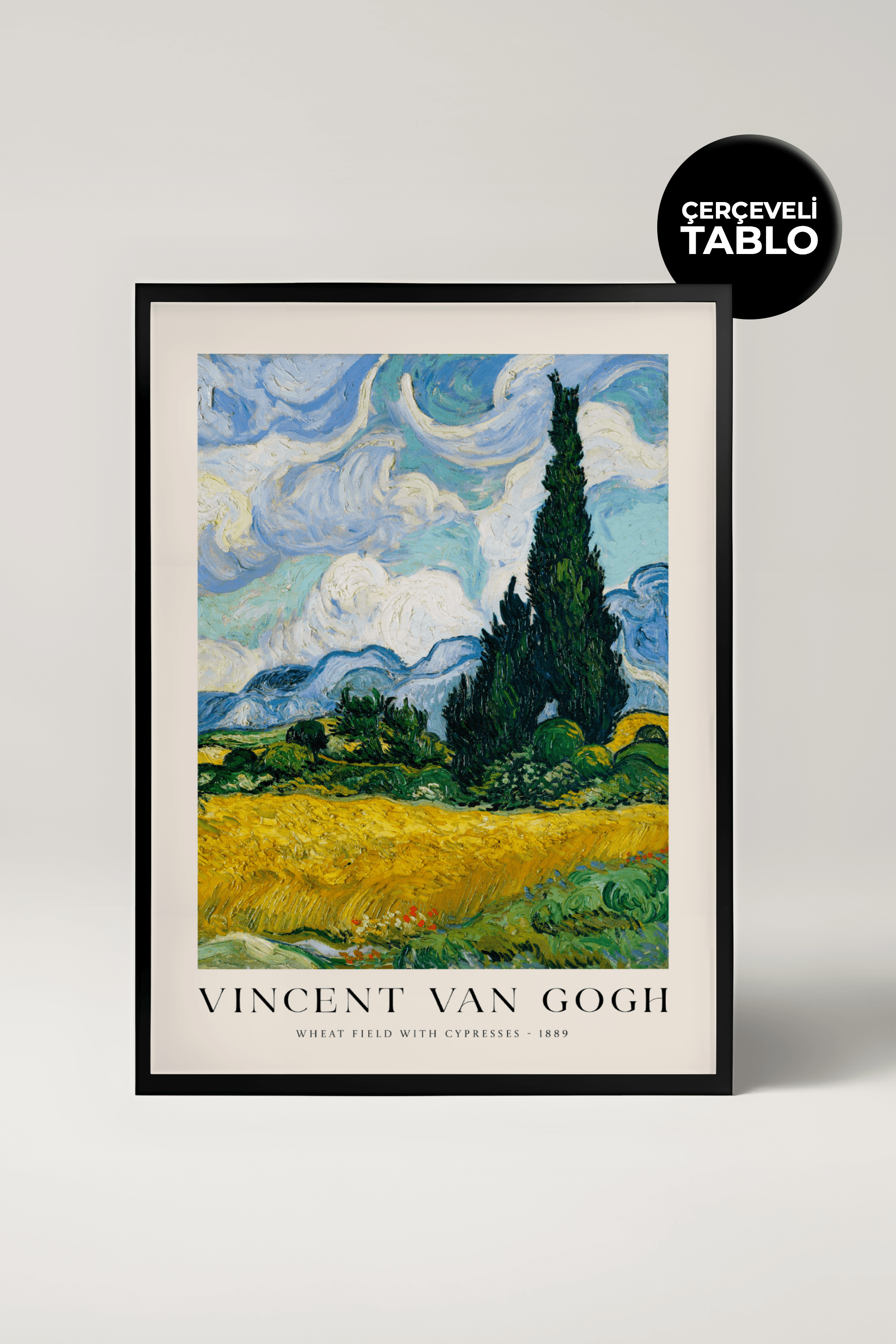 Van Gogh Wheat Field With Cypresses Çerçeveli Tablo