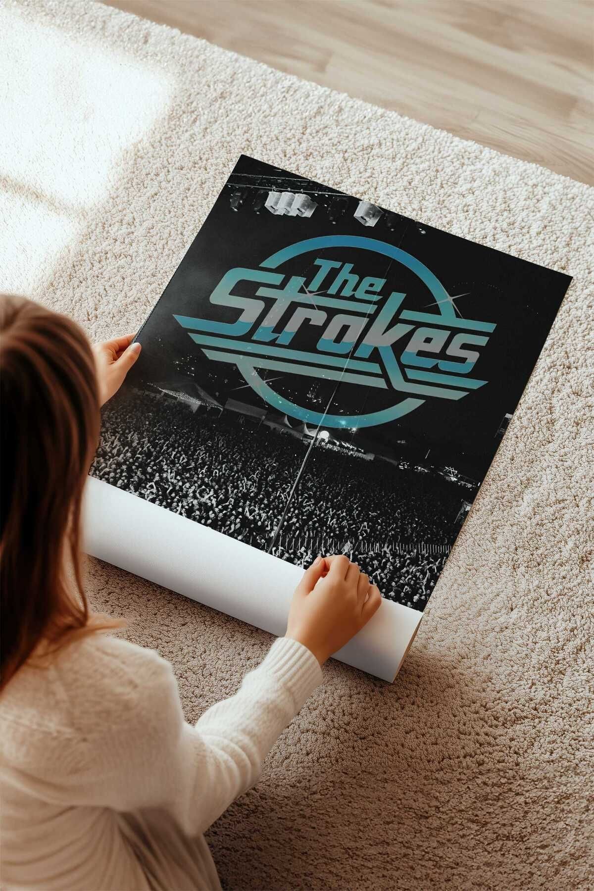 The Strokes Konser Tasarımlı Retro Çerçevesiz Poster No:2