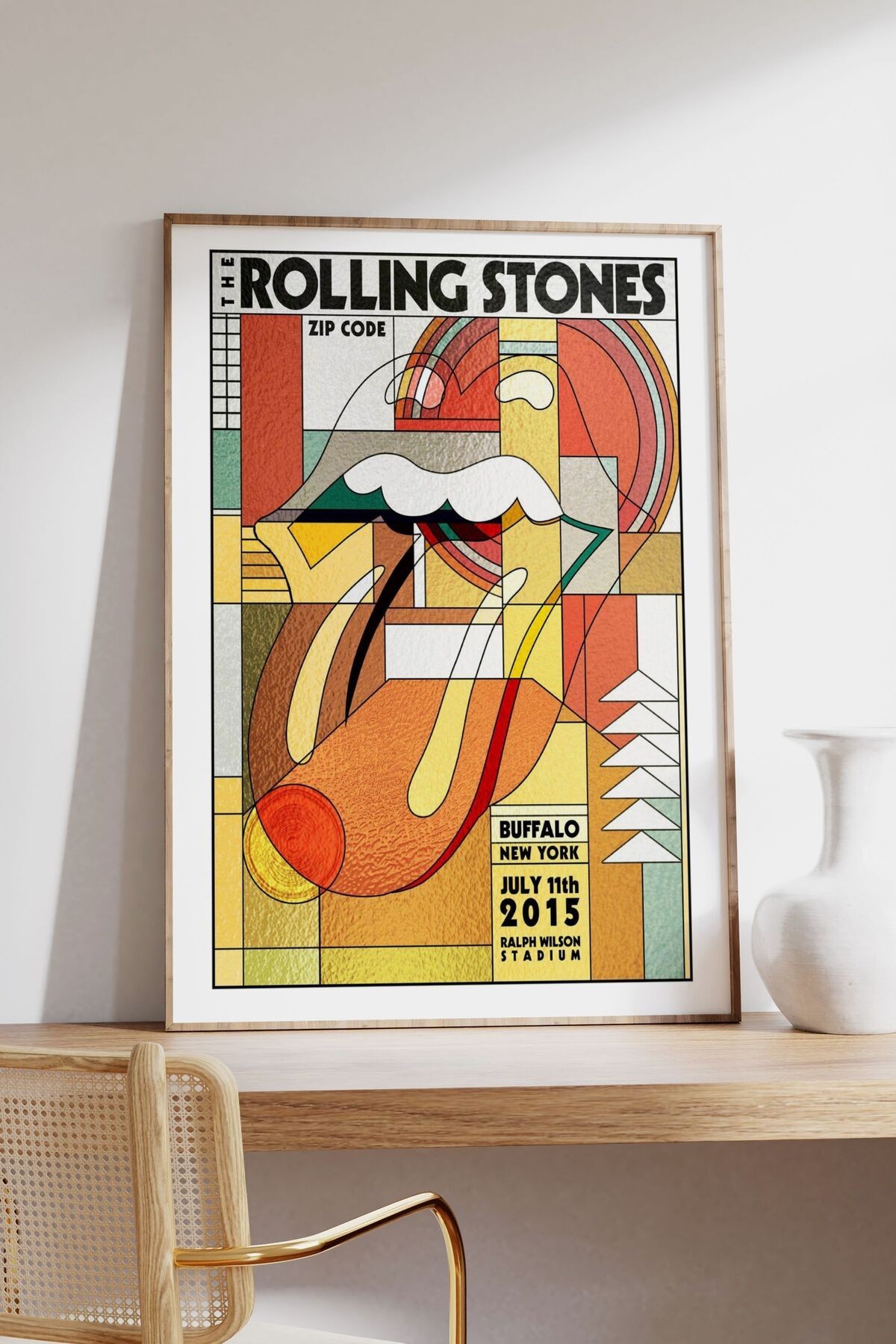 The Rolling Stones Konser Tasarımlı Retro Çerçevesiz Poster