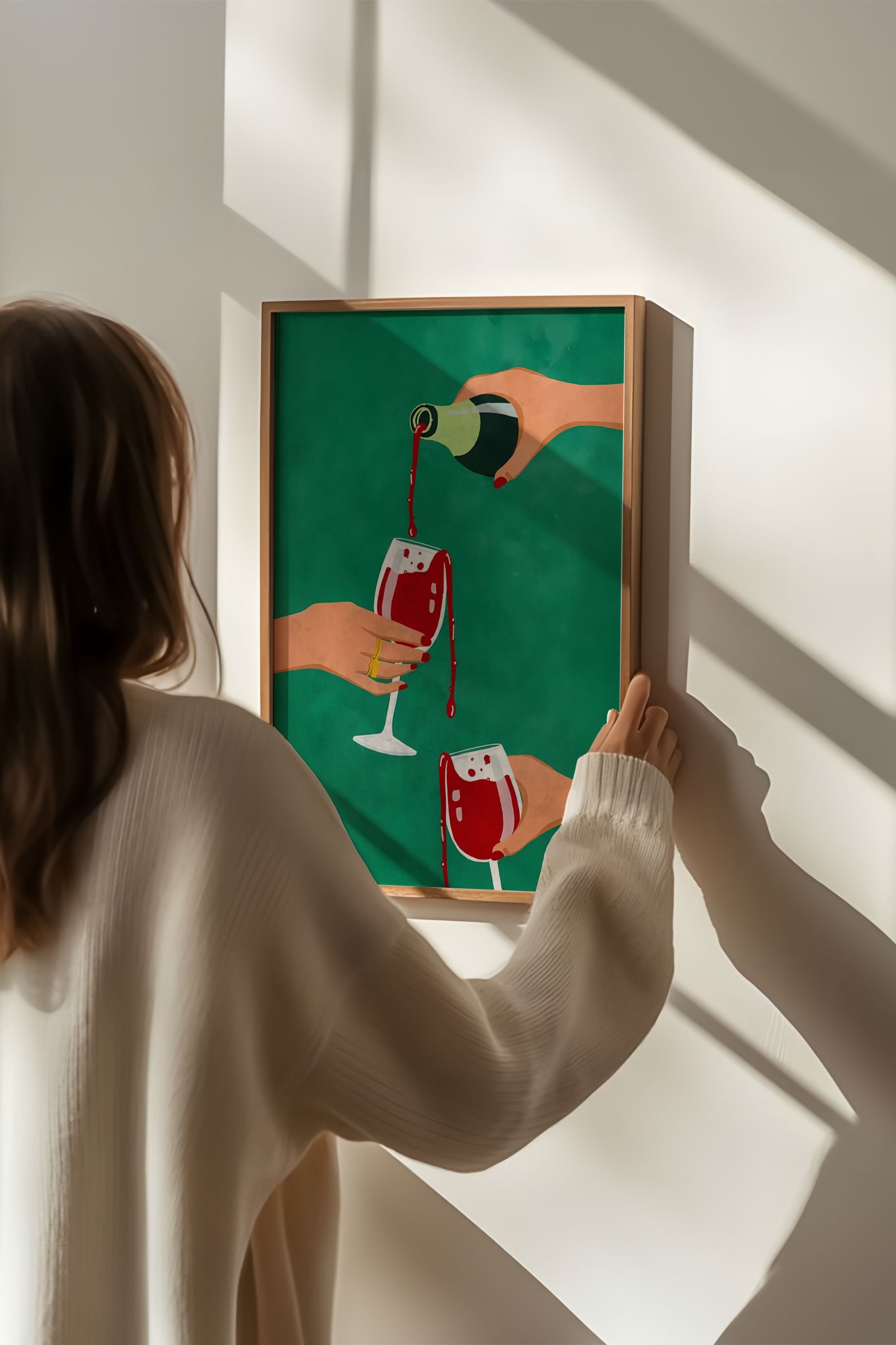 Cheers Wine No:1 Sanatsal Çerçevesiz Tasarım Poster Dolce Vita Koleksiyonu