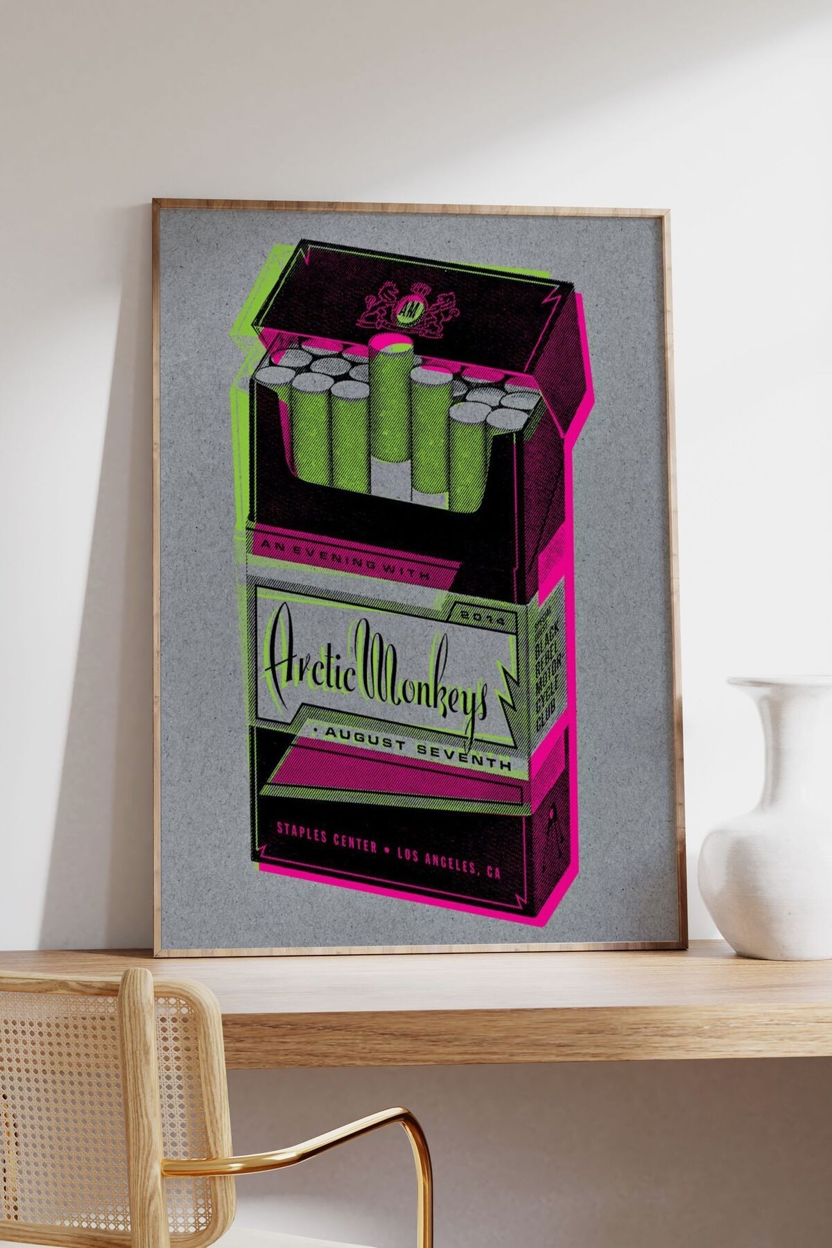 Arctic Monkeys Konser Tasarımlı Retro Çerçevesiz Poster No:3