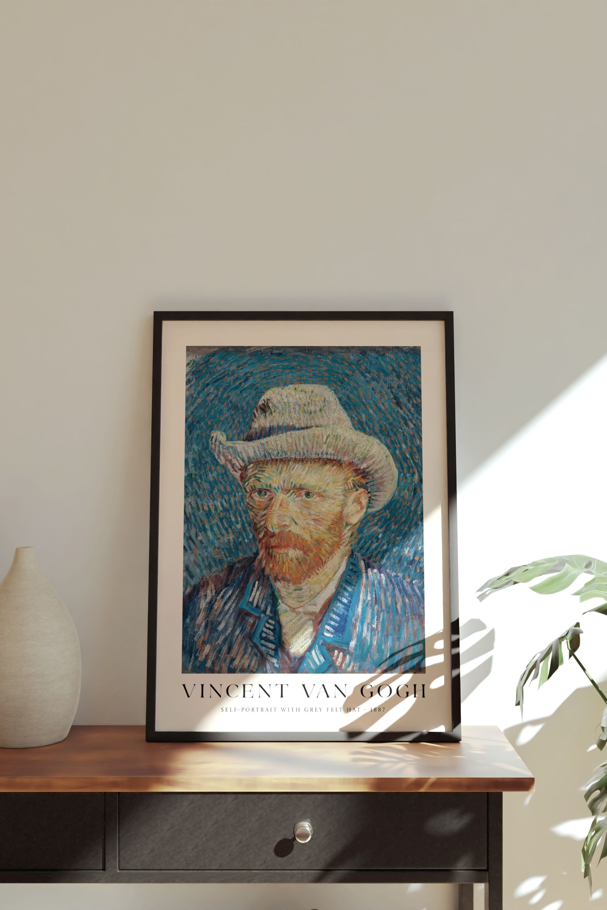 Van Gogh Self-Portrait With Grey Felt Hat Framed Print Art Collection