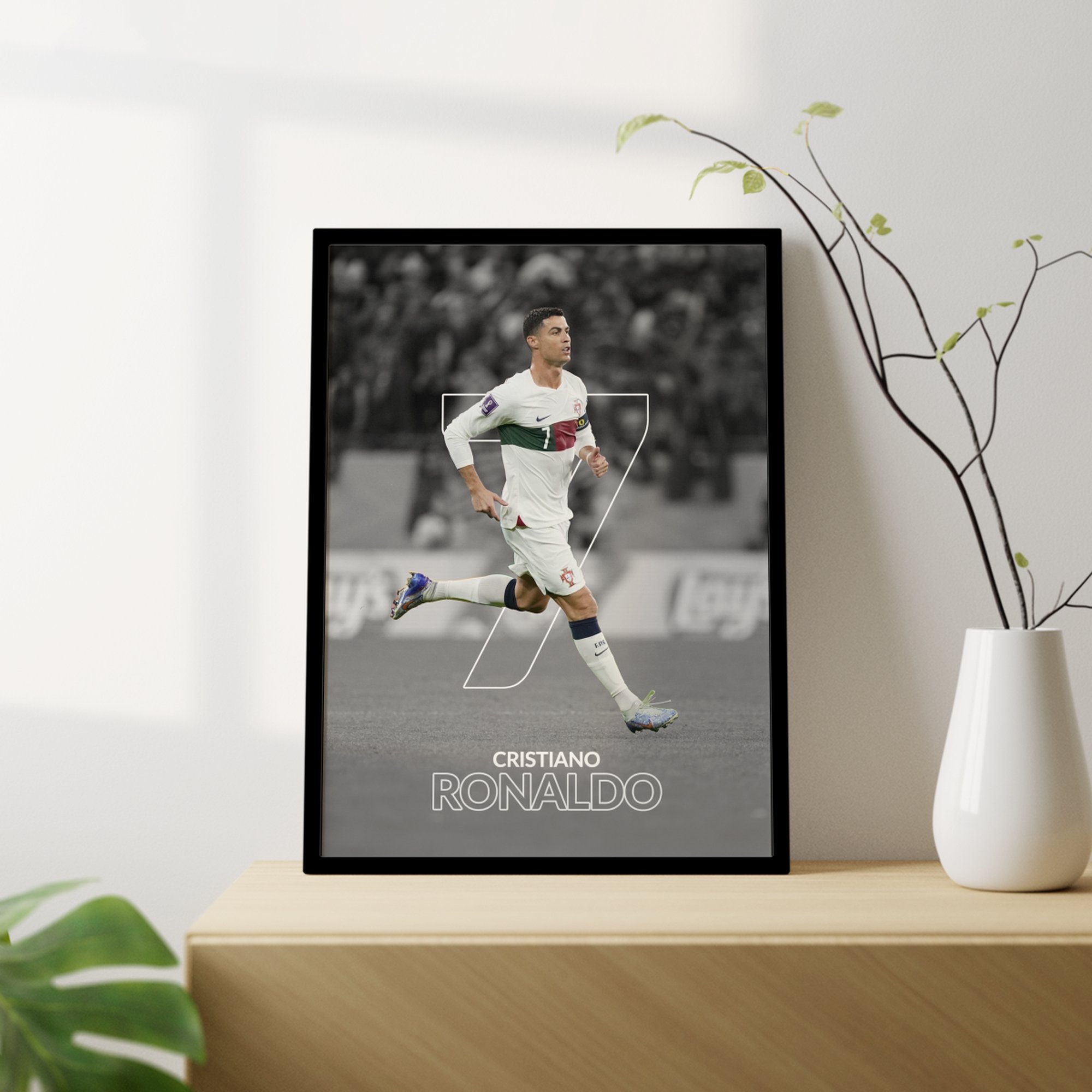 Cristiano Ronaldo Portekiz Tasarımlı Çerçevesiz Futbol Poster