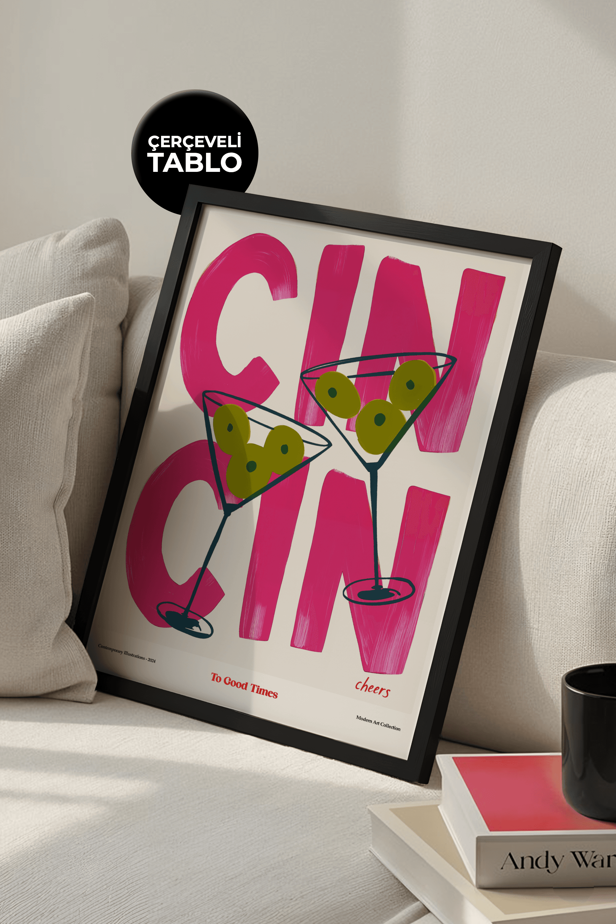 Cin Cheers Çerçeveli Tasarım Tablo Dolce Vita Koleksiyonu