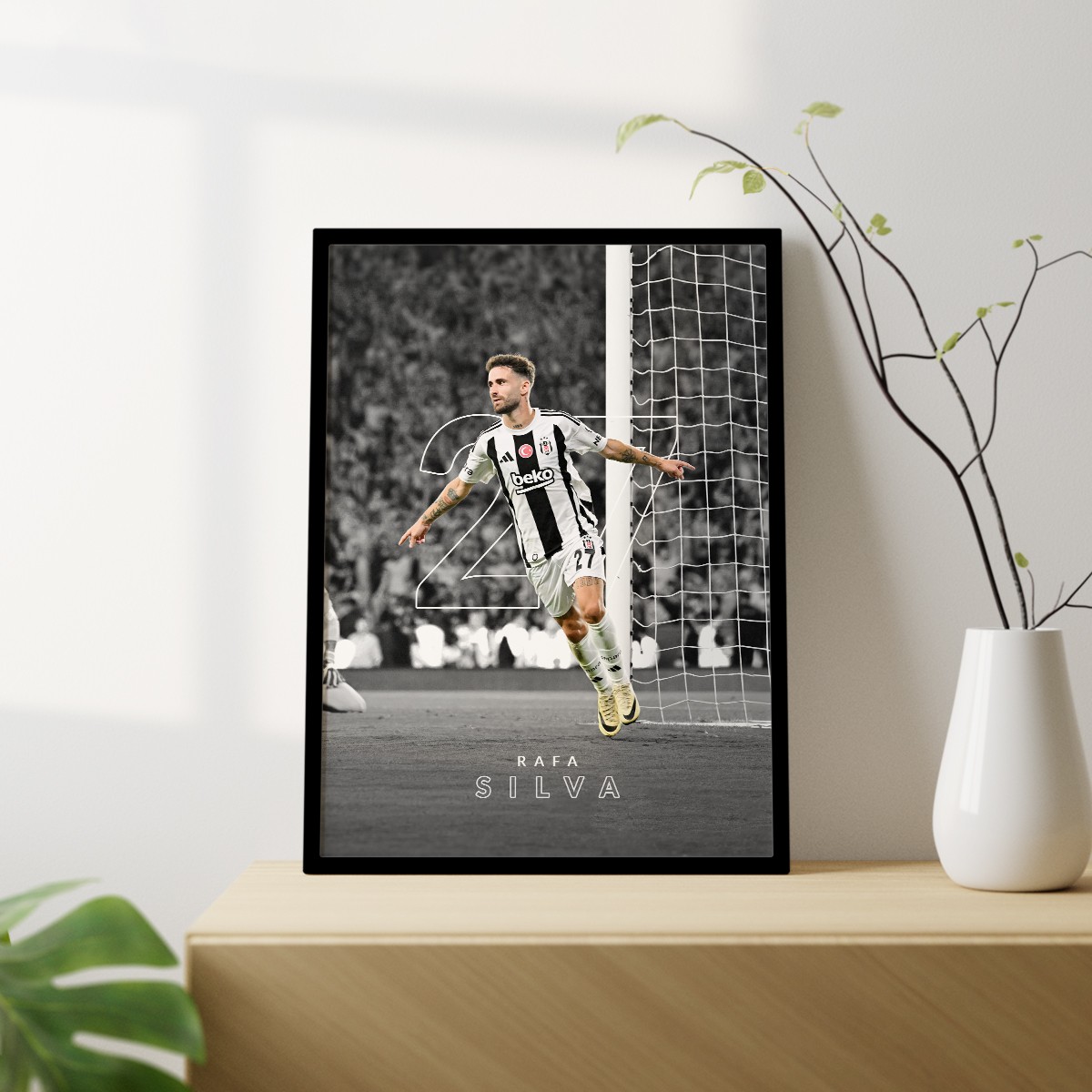 Rafa Silva Beşiktaş Tasarımlı Çerçevesiz Futbol Poster