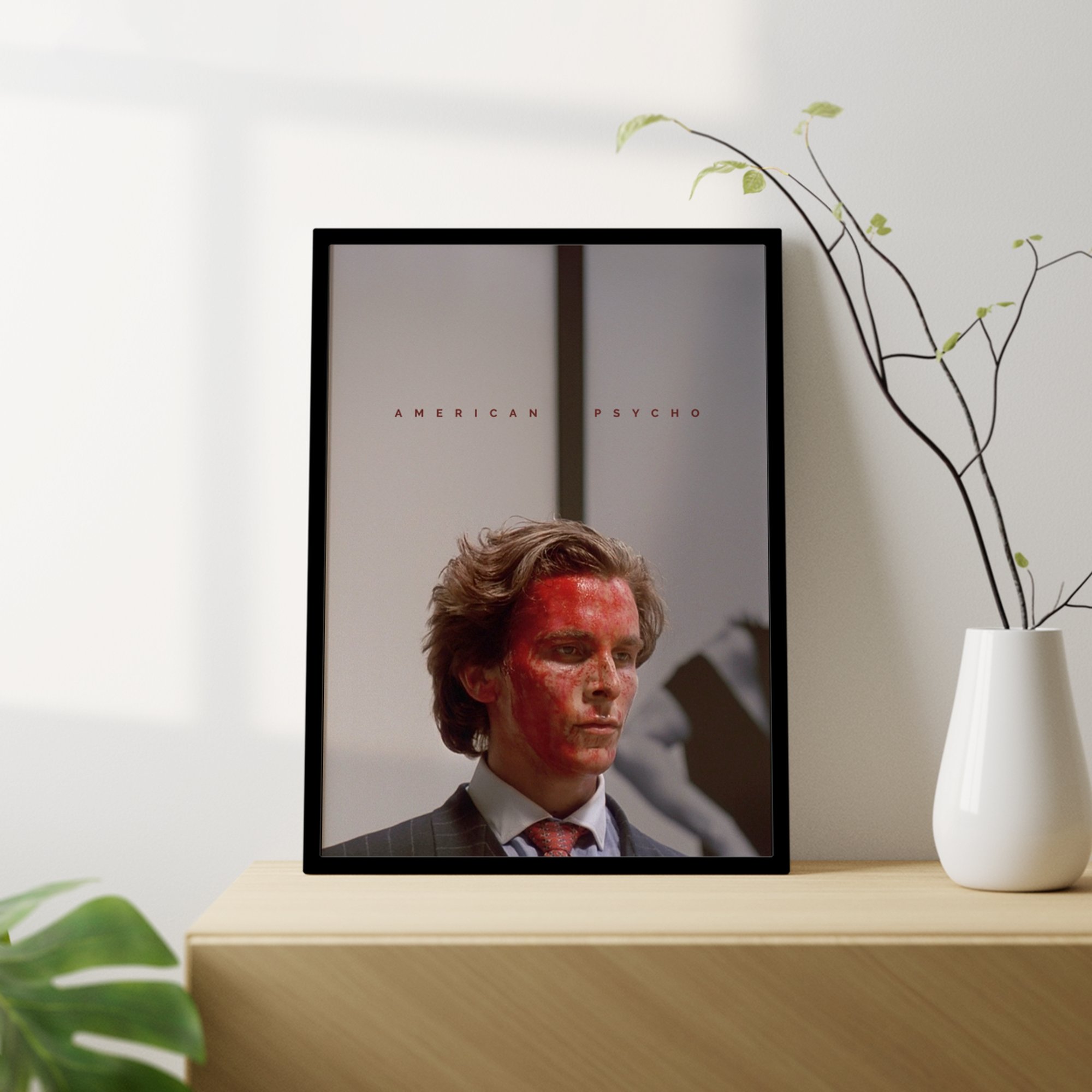 American Psycho Tasarımlı Çerçevesiz Minimal Film Poster