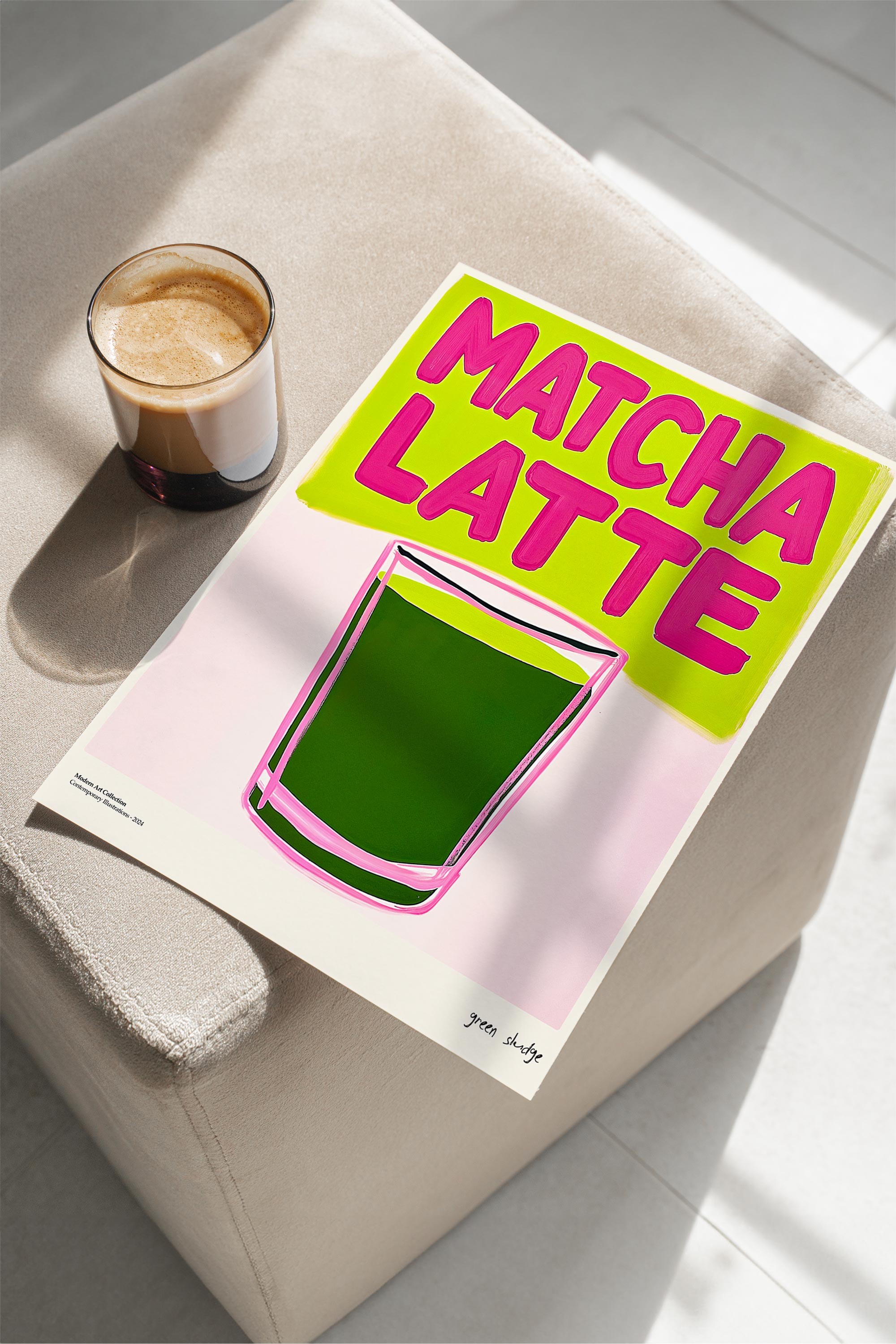 Matcha Latte Çerçevesiz Tasarım Poster Dolce Vita Koleksiyonu