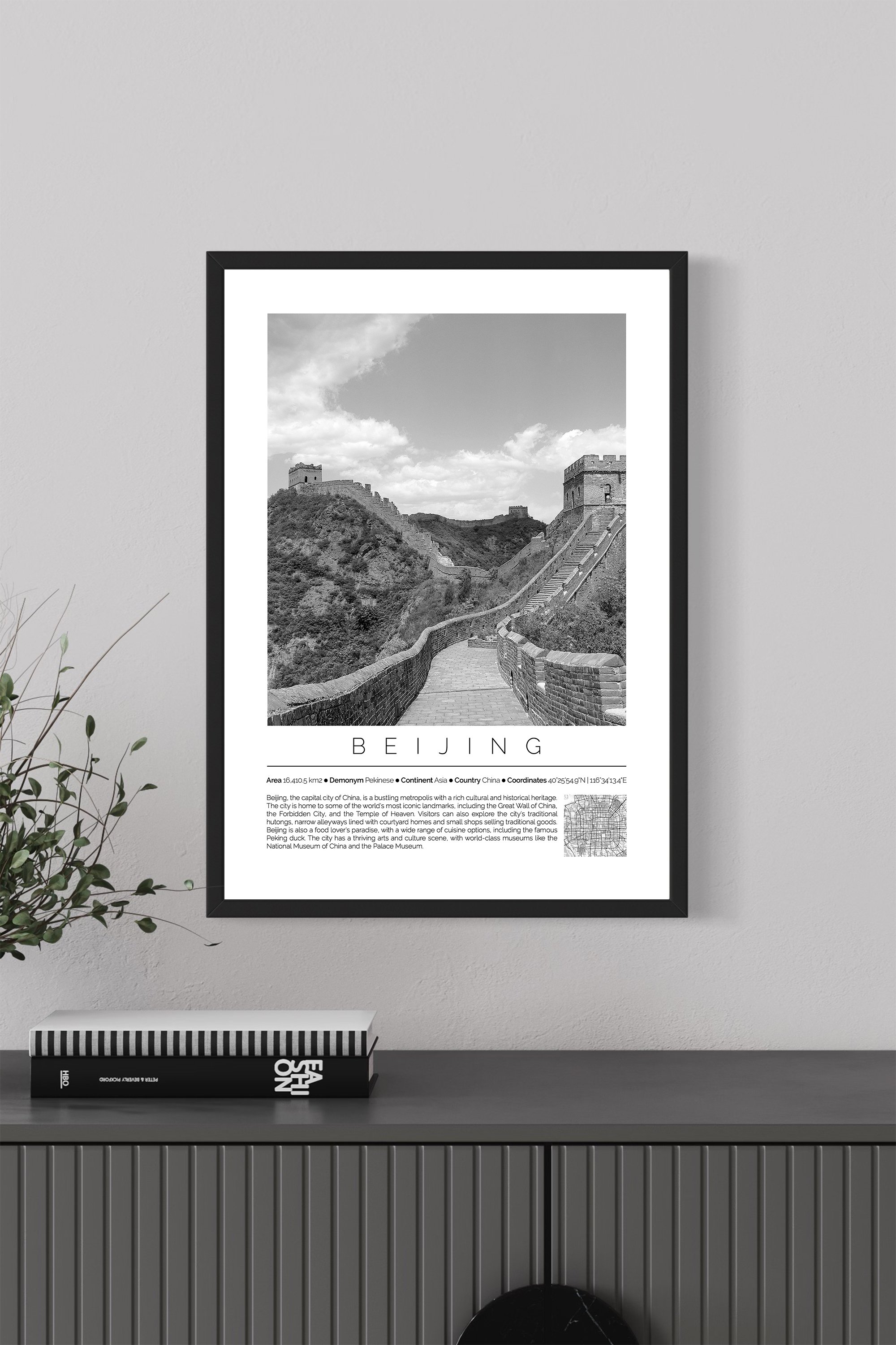 Beijing China Monochrome Framed Print Cities Collection