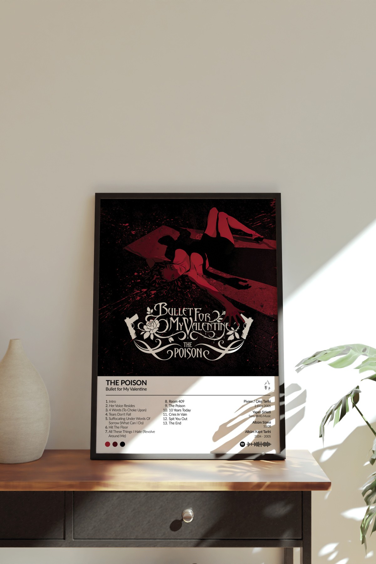 Bullet for My Valentine The Poison Albümü Çerçevesiz Albüm Tasarımlı Spotify Poster