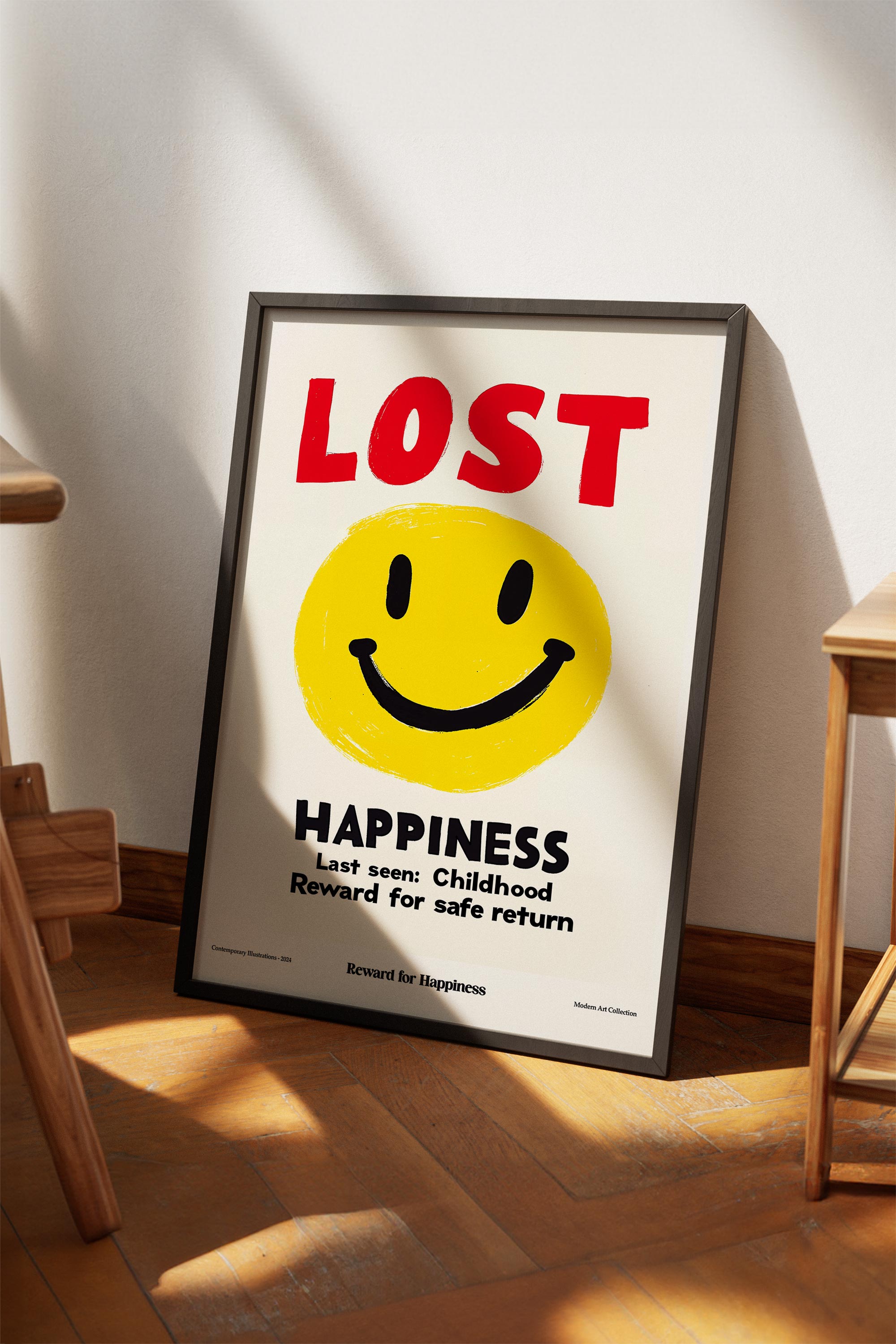 Lost Happiness Çerçevesiz Tasarım Poster Dolce Vita Koleksiyonu