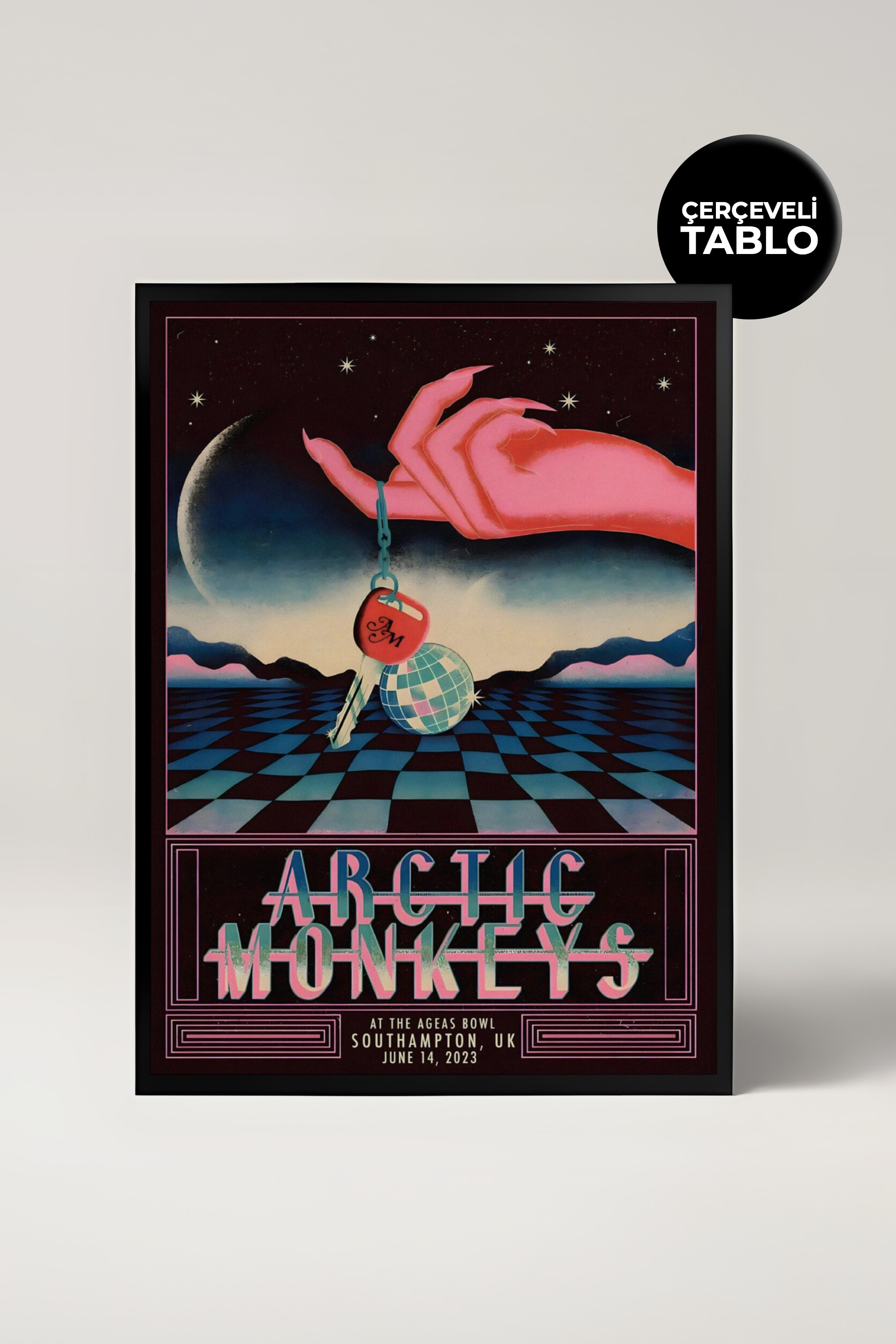 Arctic Monkeys Konser Tasarımlı Retro Çerçeveli Tasarım Tablo No:4