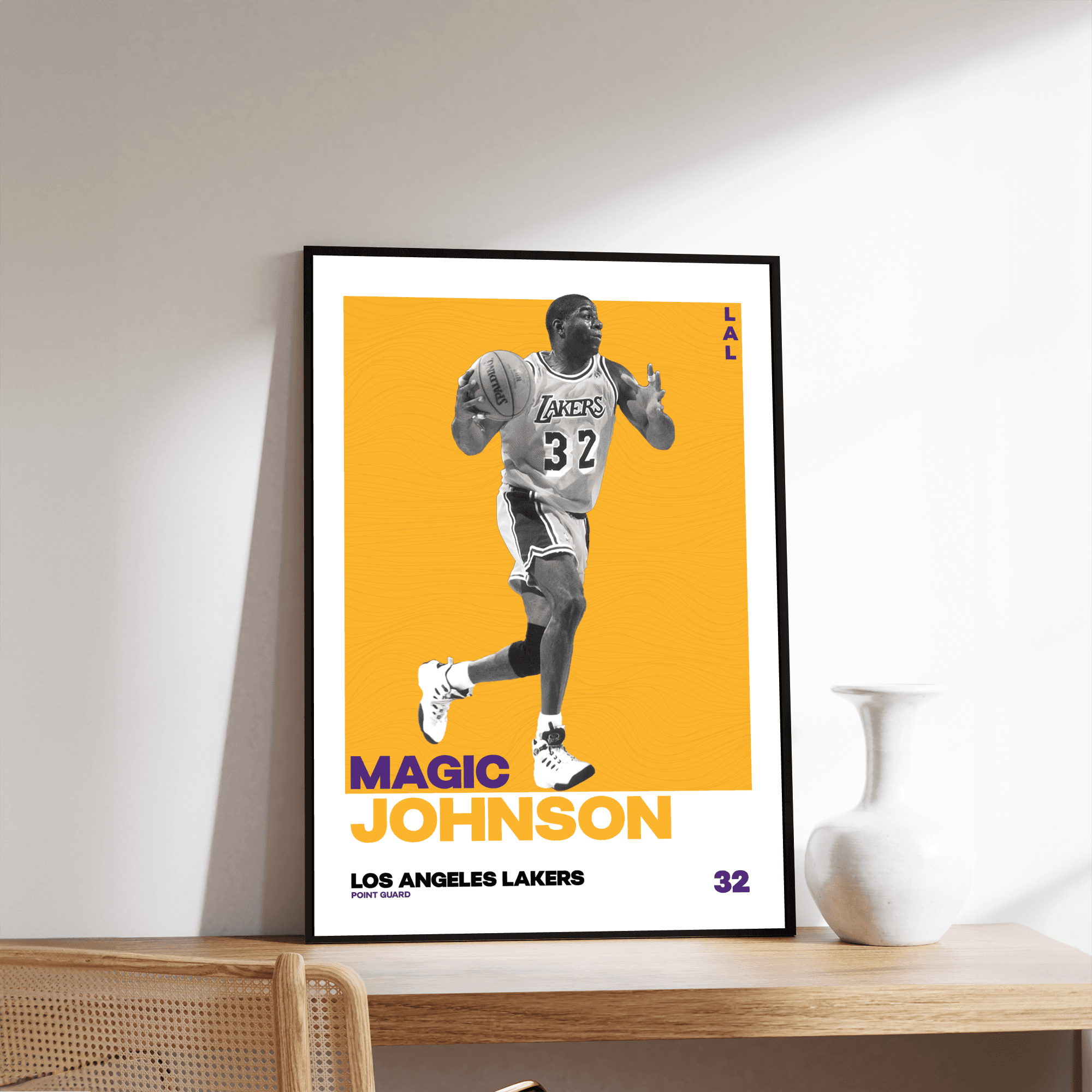 Magic Johnson Tasarımlı Çerçevesiz Poster | NBA Efsaneleri Koleksiyonu