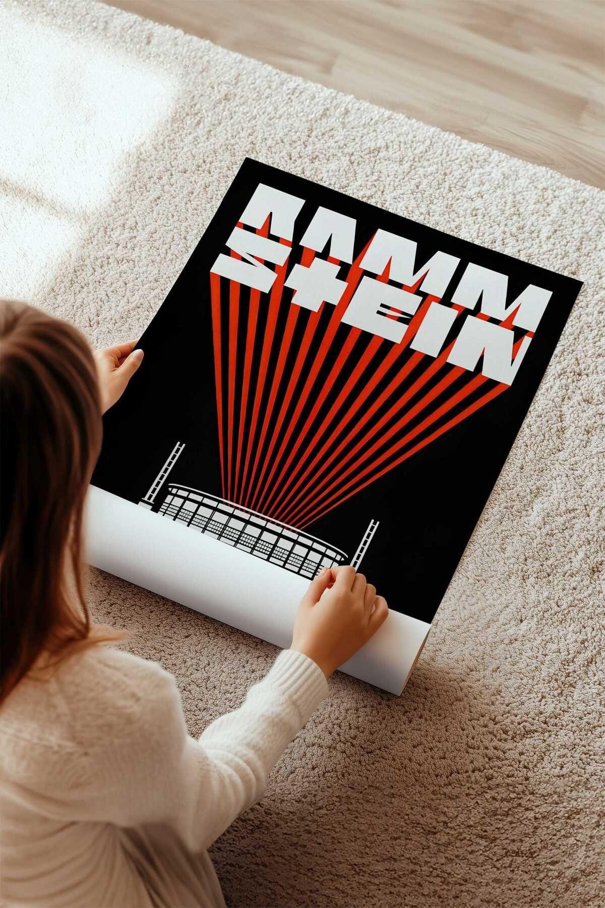 Rammstein Konser Tasarımlı Retro Çerçevesiz Poster