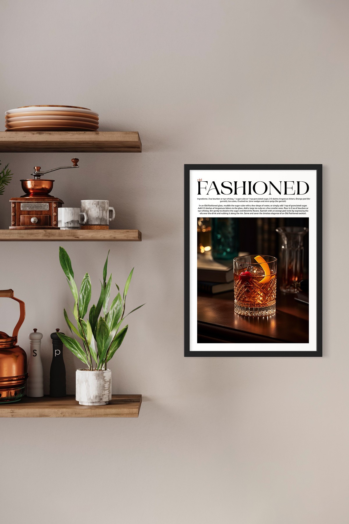 Old Fashioned Cocktail Recipes Framed Print