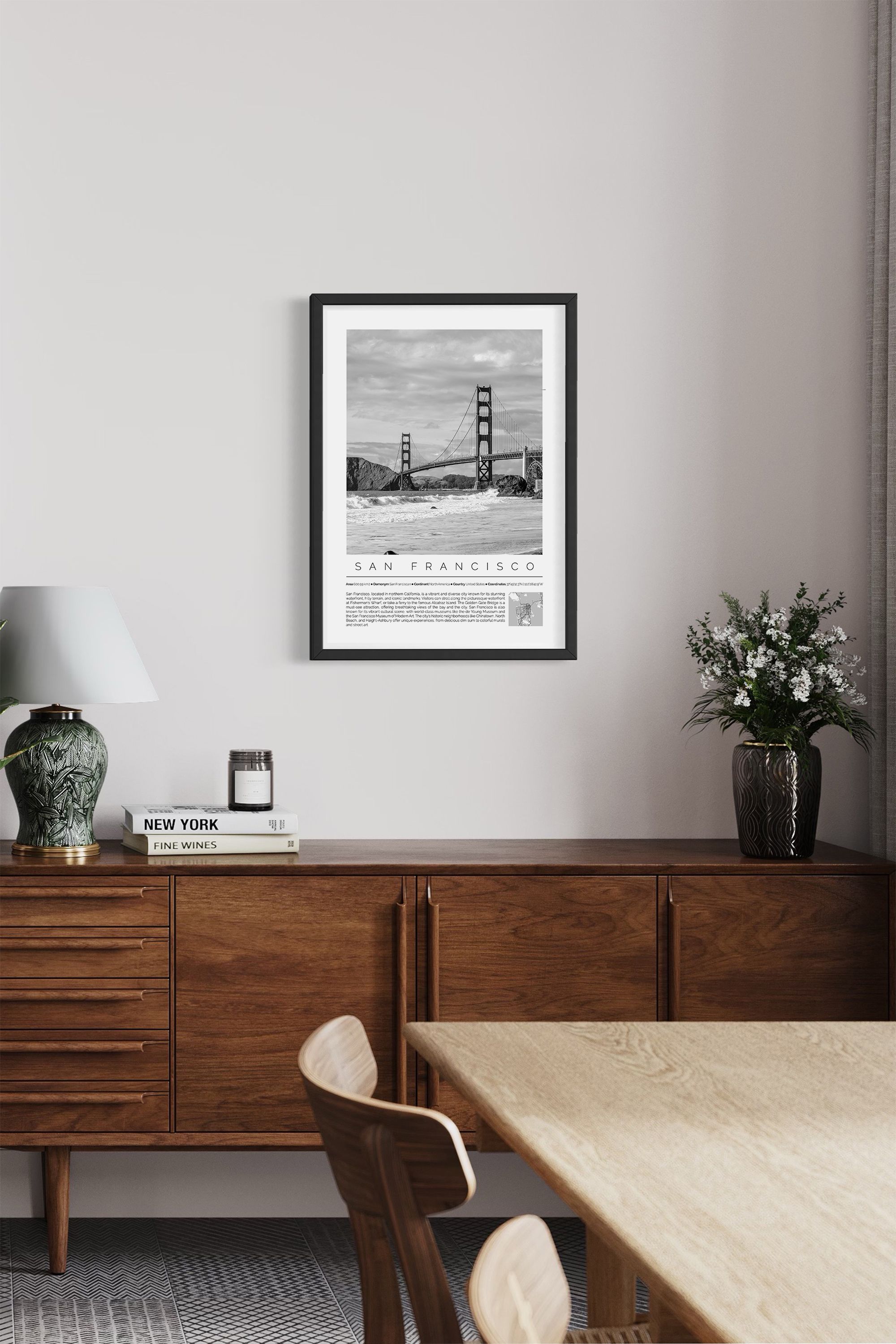 San Francisco United States Monochrome Framed Print Cities Collection