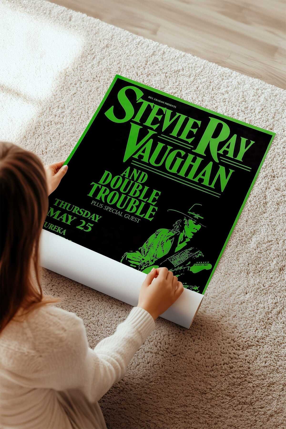 Stevie Ray Vaughan Konser Tasarımlı Retro Çerçevesiz Poster