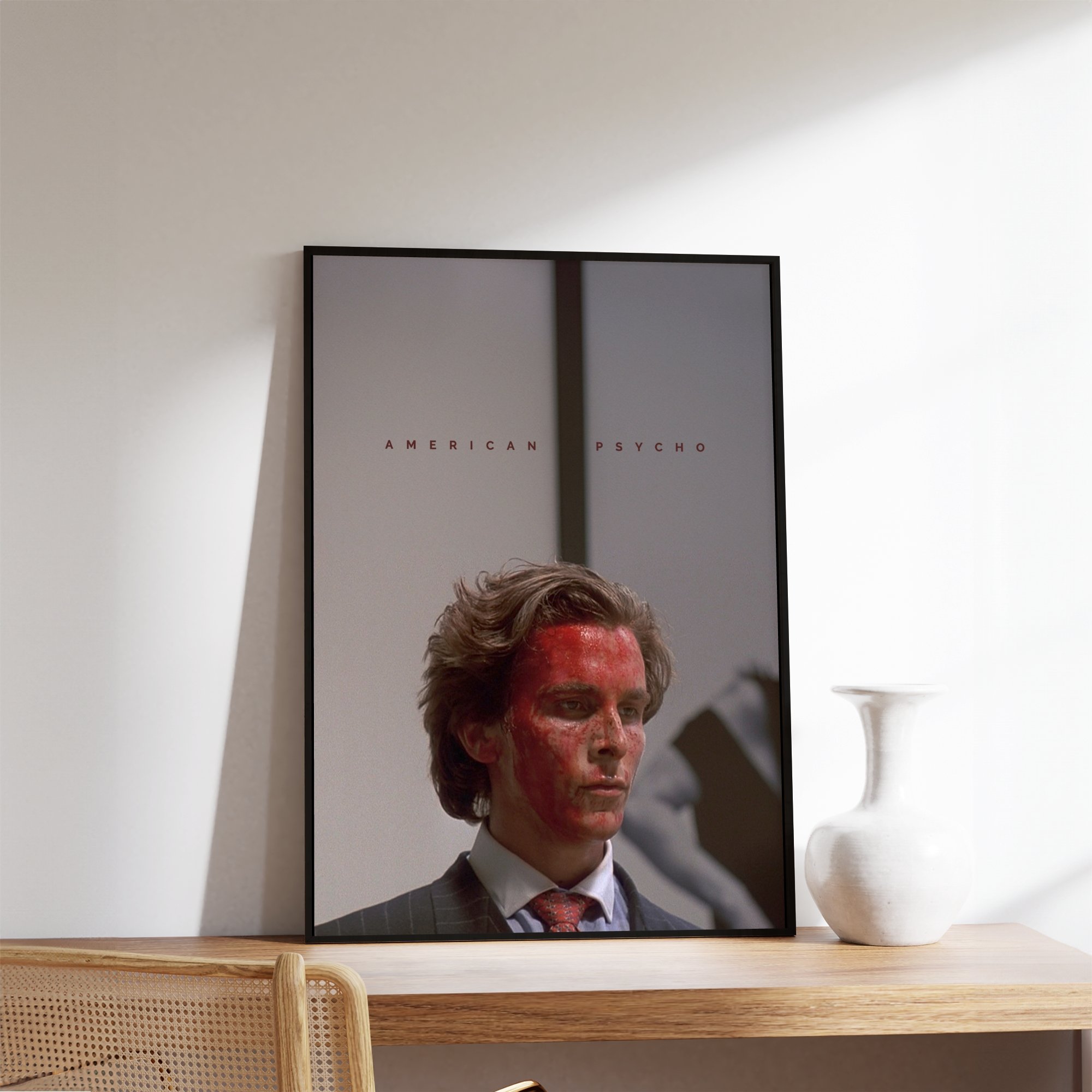 American Psycho Tasarımlı Çerçevesiz Minimal Film Poster