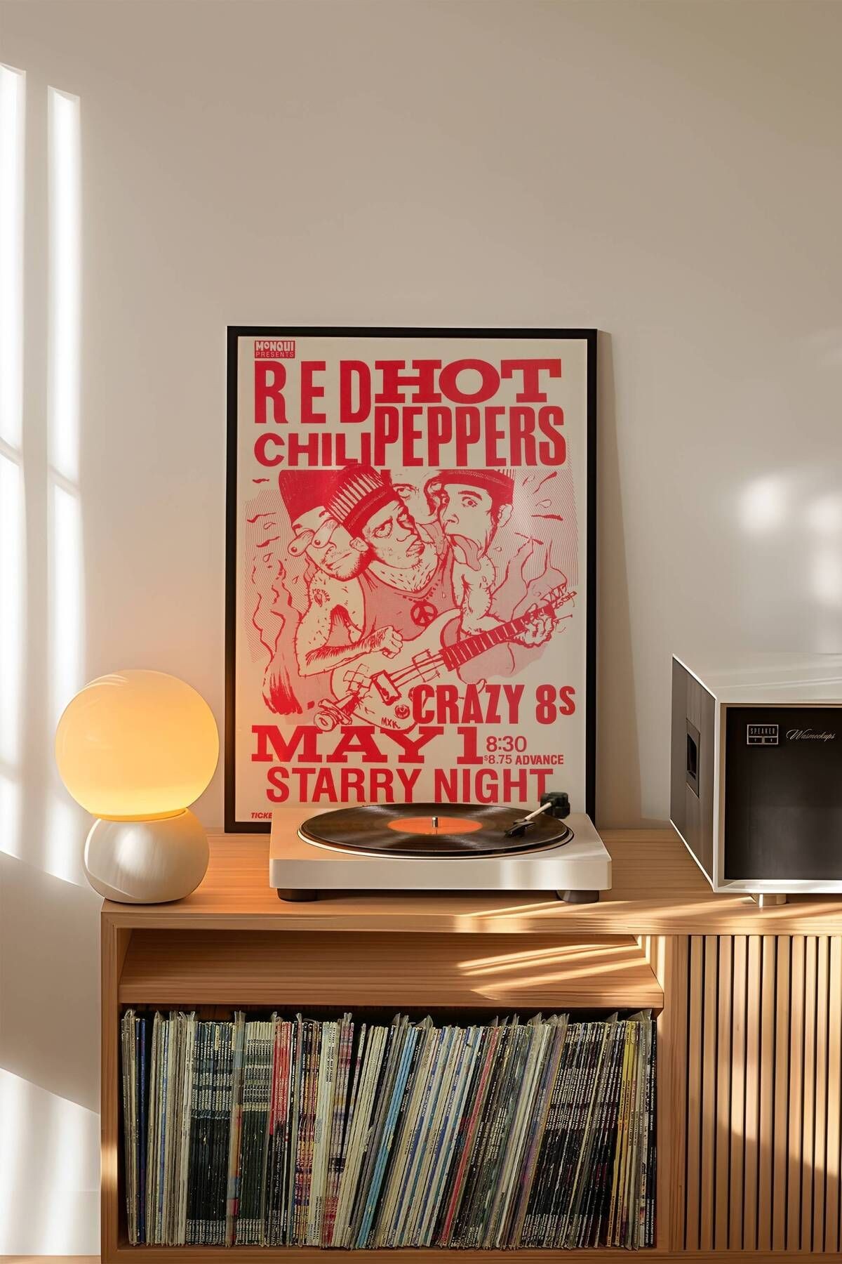 Red Hot Chili Peppers Konser Tasarımlı Retro Çerçevesiz Poster No:2