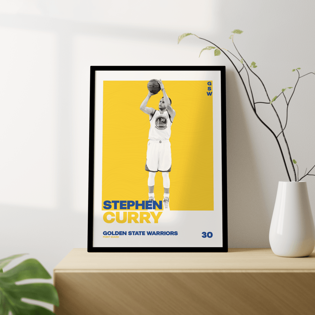 Stephen Curry Tasarımlı Çerçevesiz Poster | NBA Efsaneleri Koleksiyonu