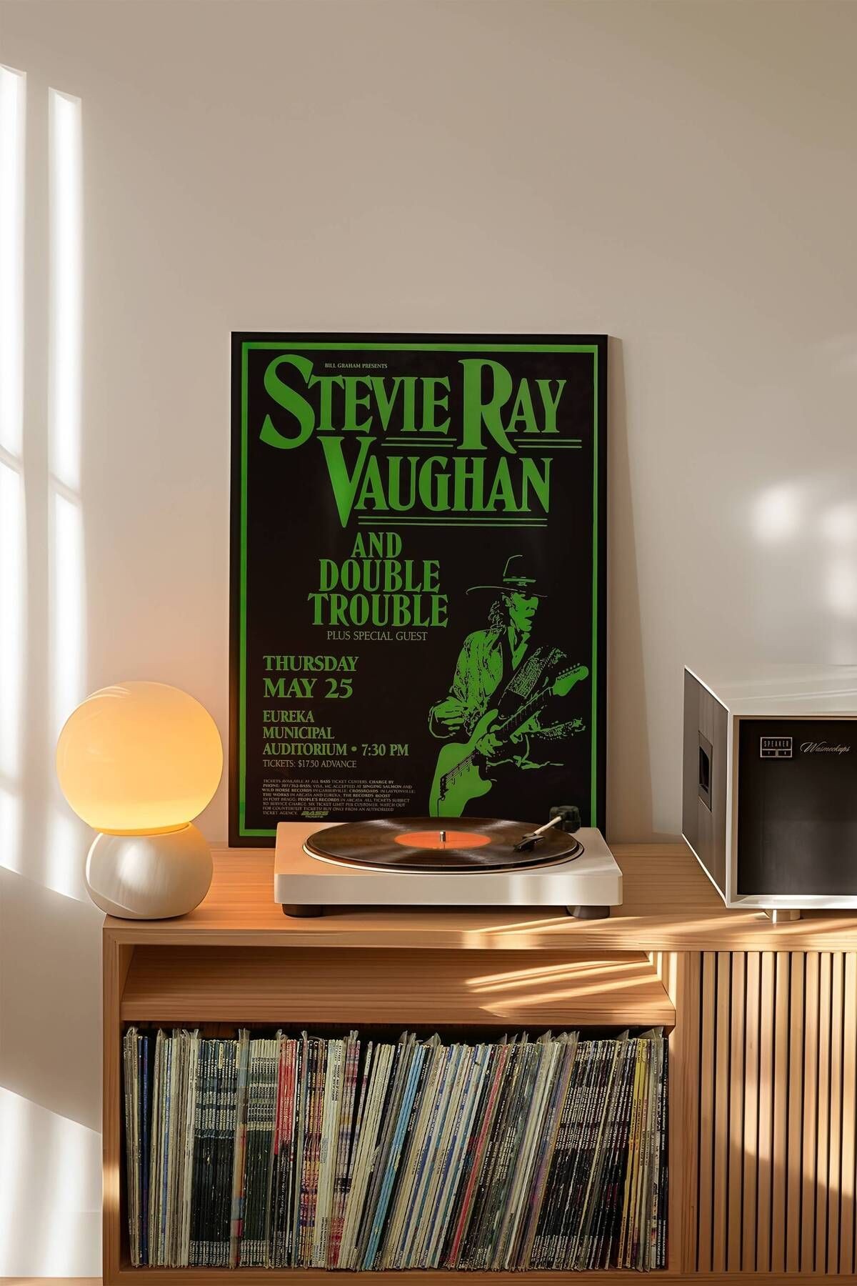 Stevie Ray Vaughan Konser Tasarımlı Retro Çerçevesiz Poster