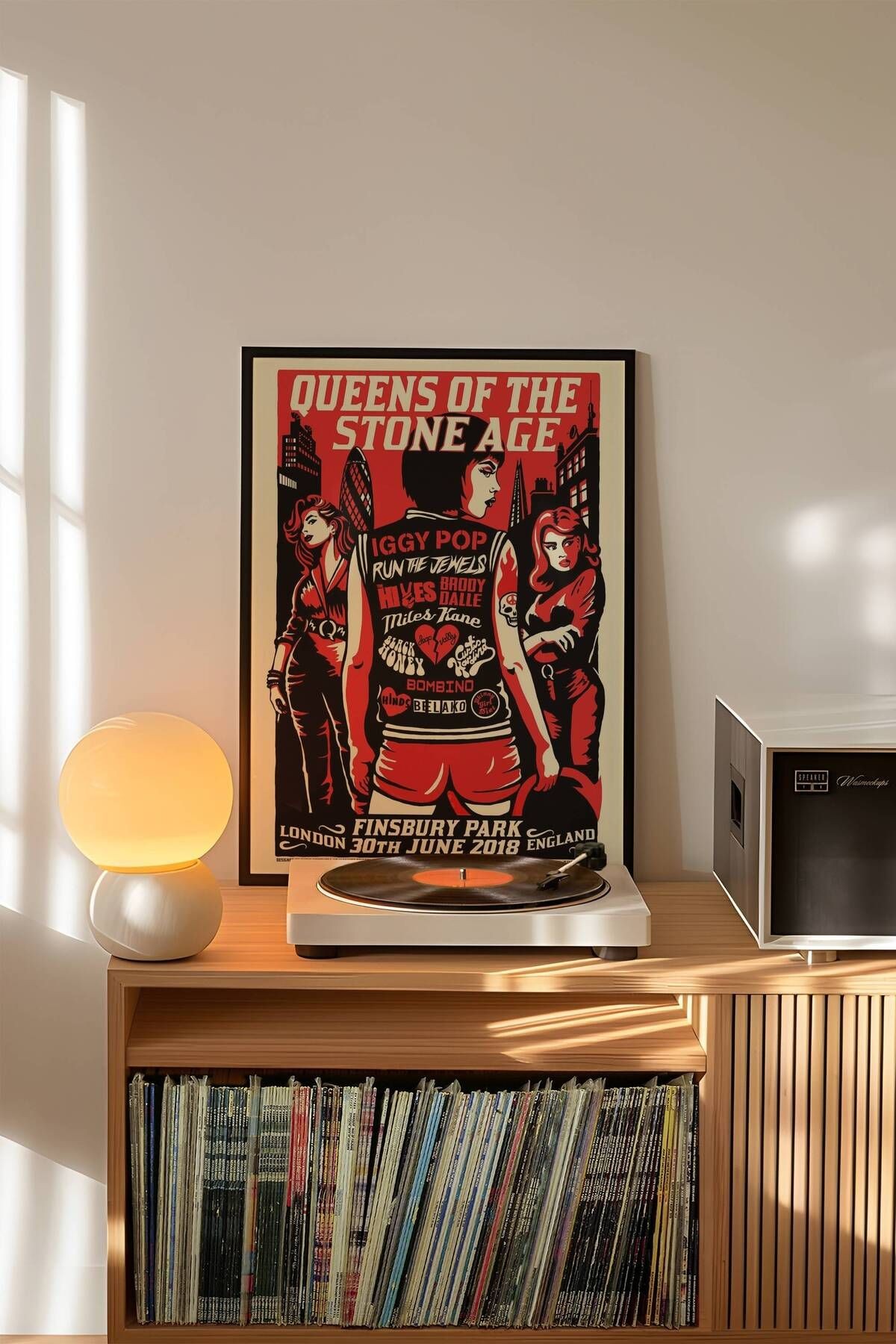 Queens of Stone Age Konser Tasarımlı Retro Çerçevesiz Poster