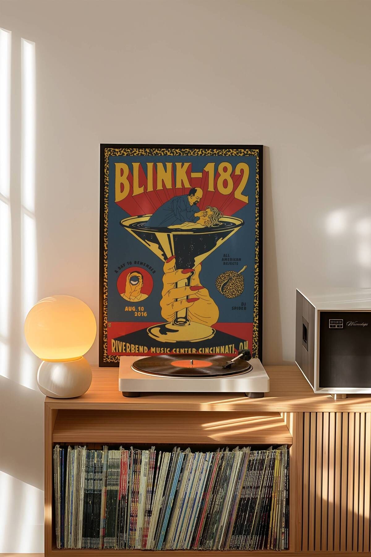 Blink-182 Konser Tasarımlı Retro Çerçeveli Tasarım Tablo