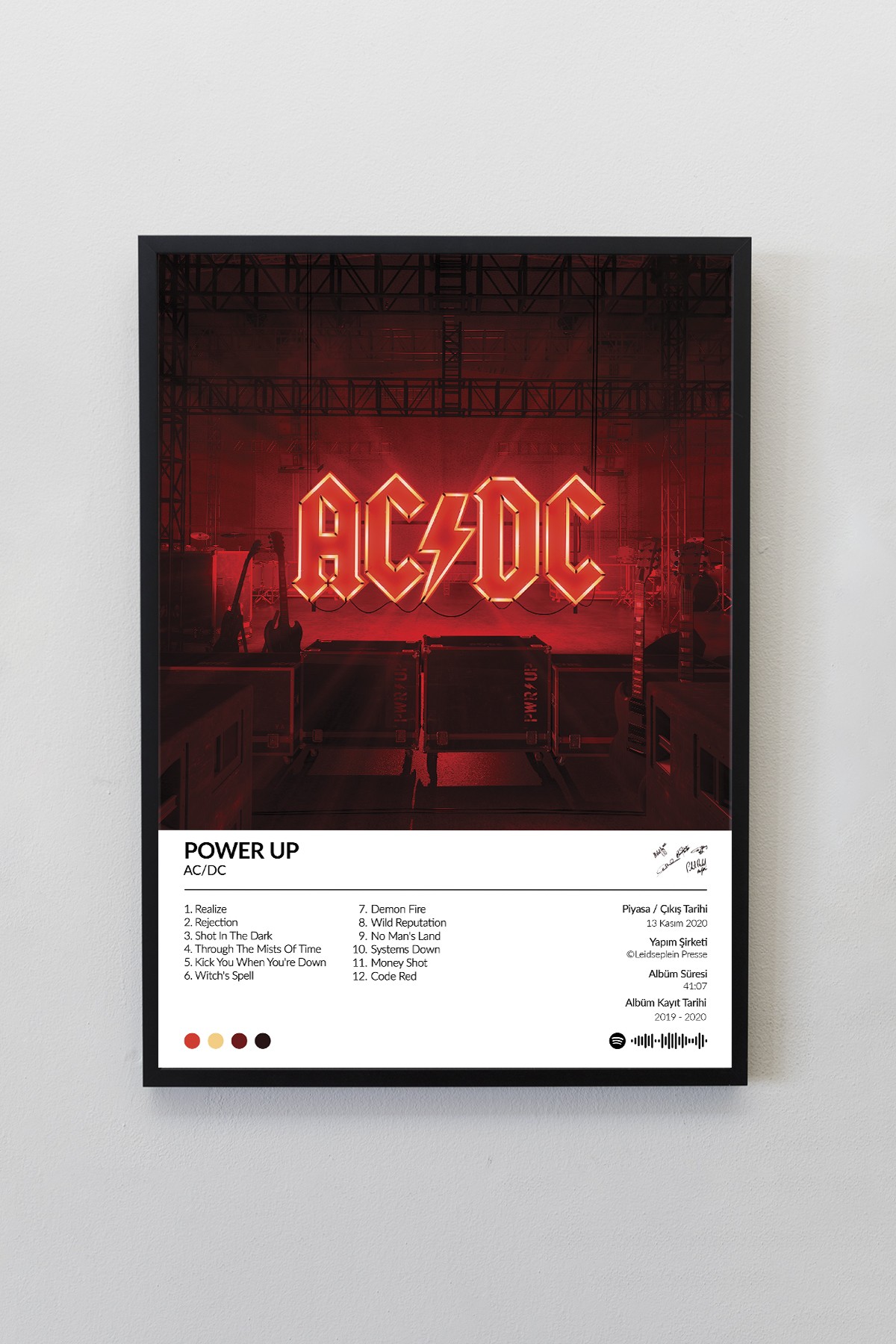 AC/DC Power Up Albümü Çerçeveli Albüm Poster Tablo