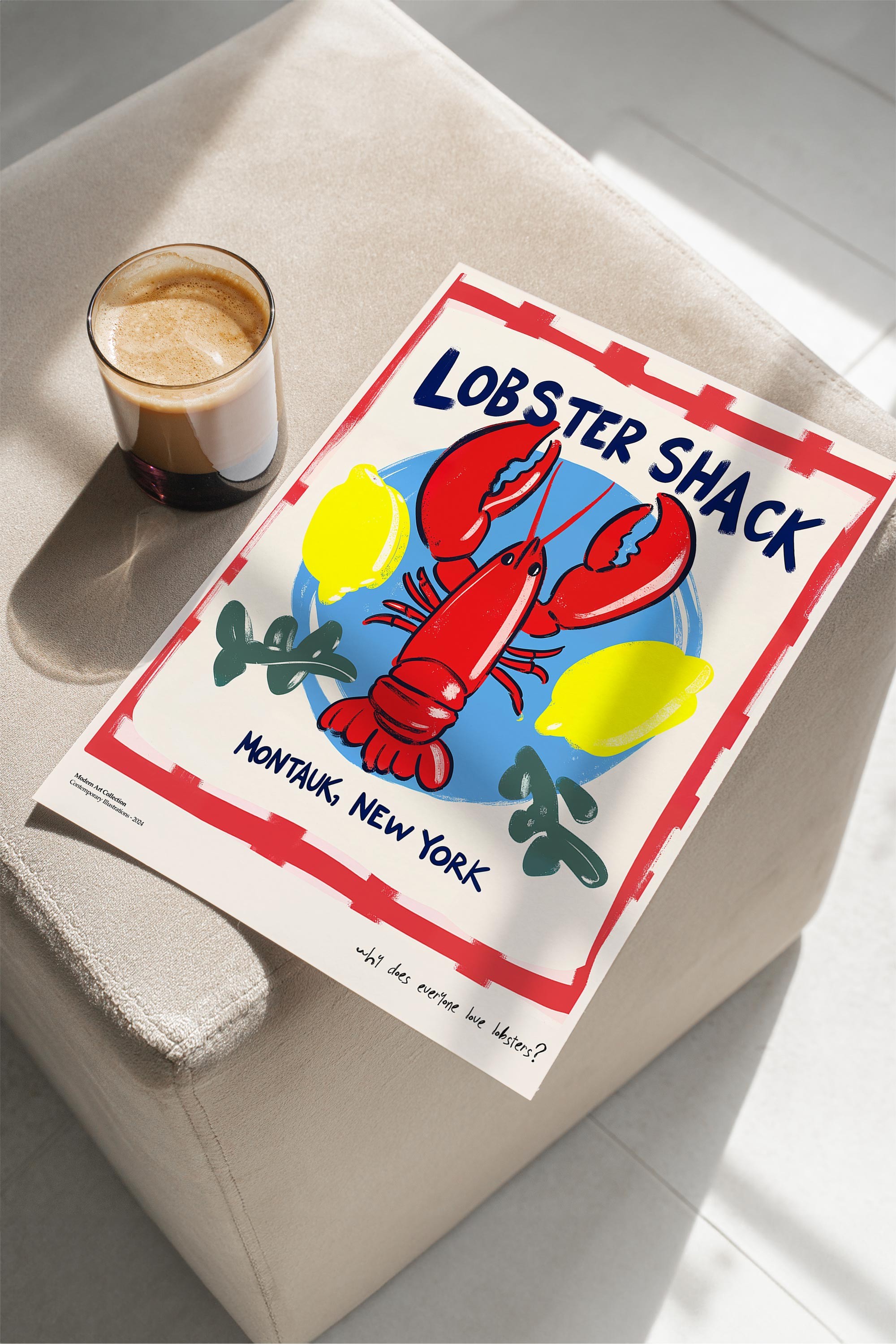 Lobster Shack Çerçevesiz Tasarım Poster Dolce Vita Koleksiyonu