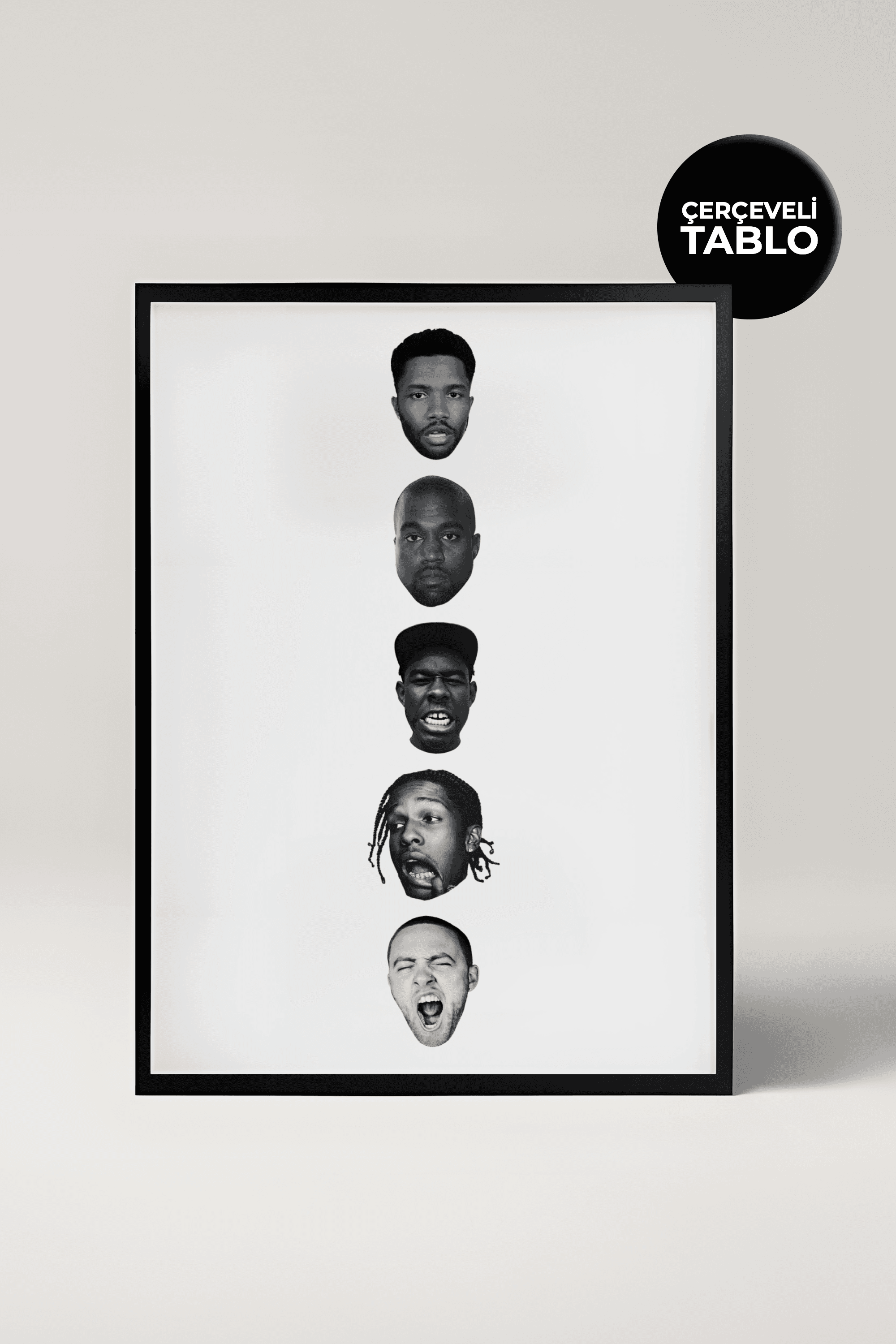 Floating Heads Müzik Tasarımlı Çerçeveli Tablo