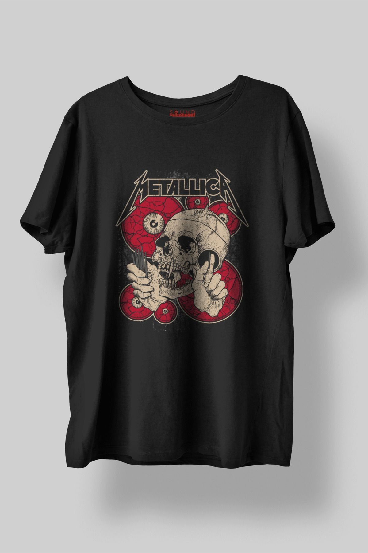 Metallica Baskılı Regular Fit Unisex Siyah T-Shirt %100 Pamuk No:0427
