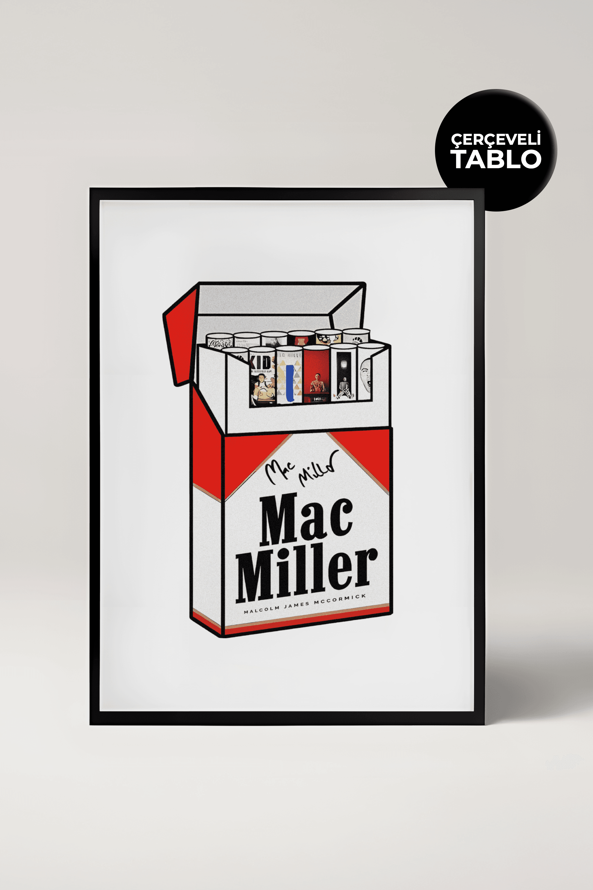 Mac Miller Müzik Tasarımlı Çerçeveli Tablo