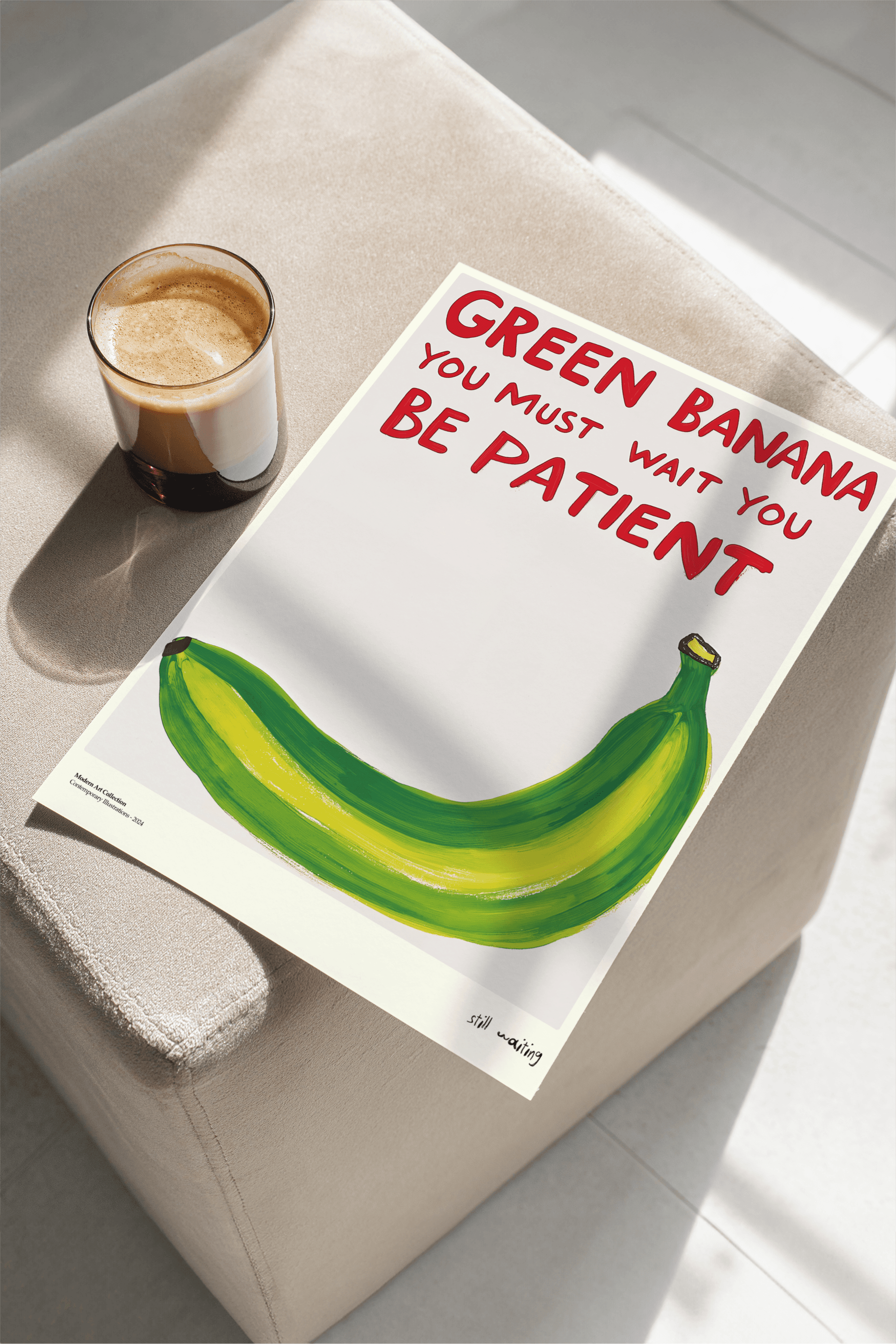 Green Banana Çerçevesiz Tasarım Poster Dolce Vita Koleksiyonu