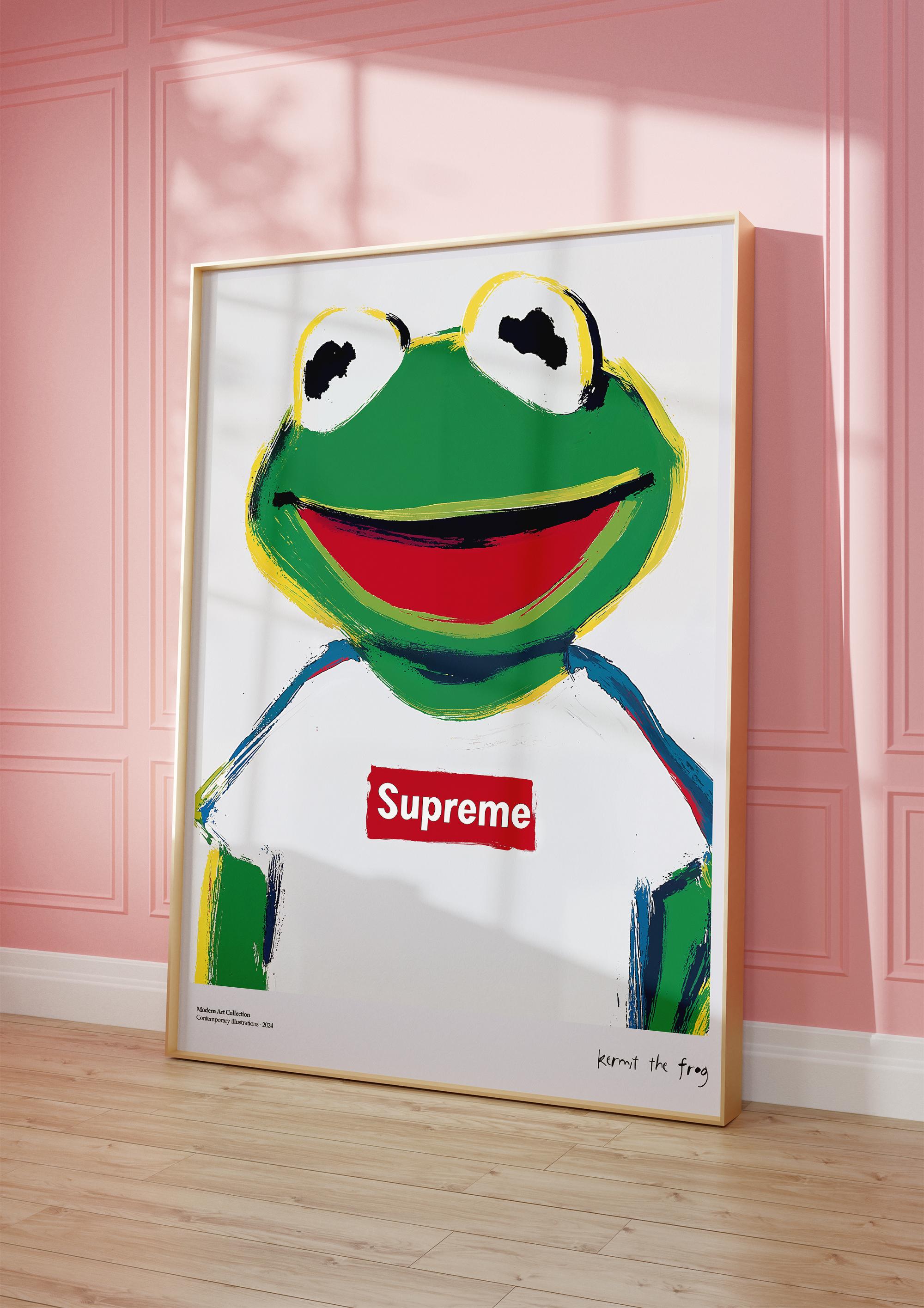 Supreme Kermit Çerçevesiz Tasarım Poster Dolce Vita Koleksiyonu