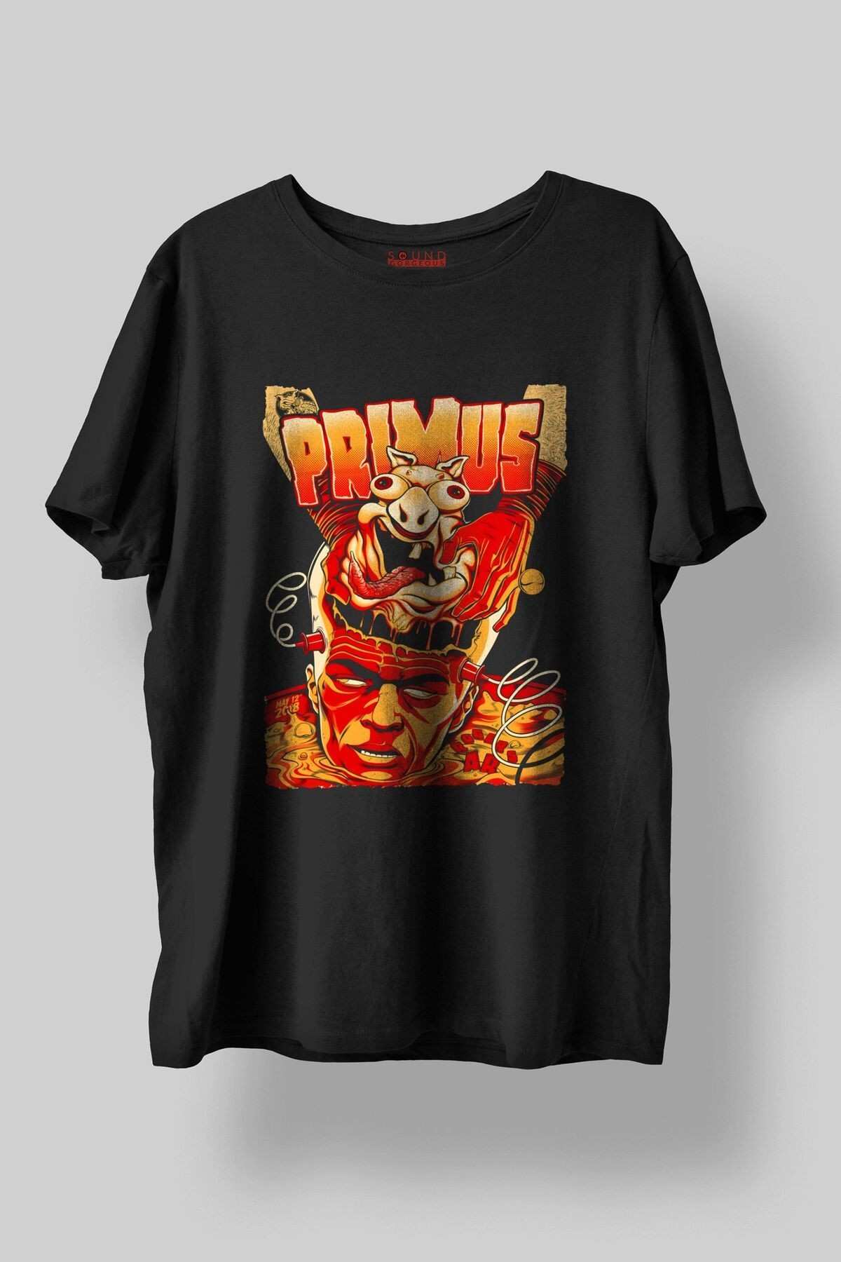 Primus Müzik Baskılı Regular Fit Unisex Siyah T-Shirt %100 Pamuk No:0290