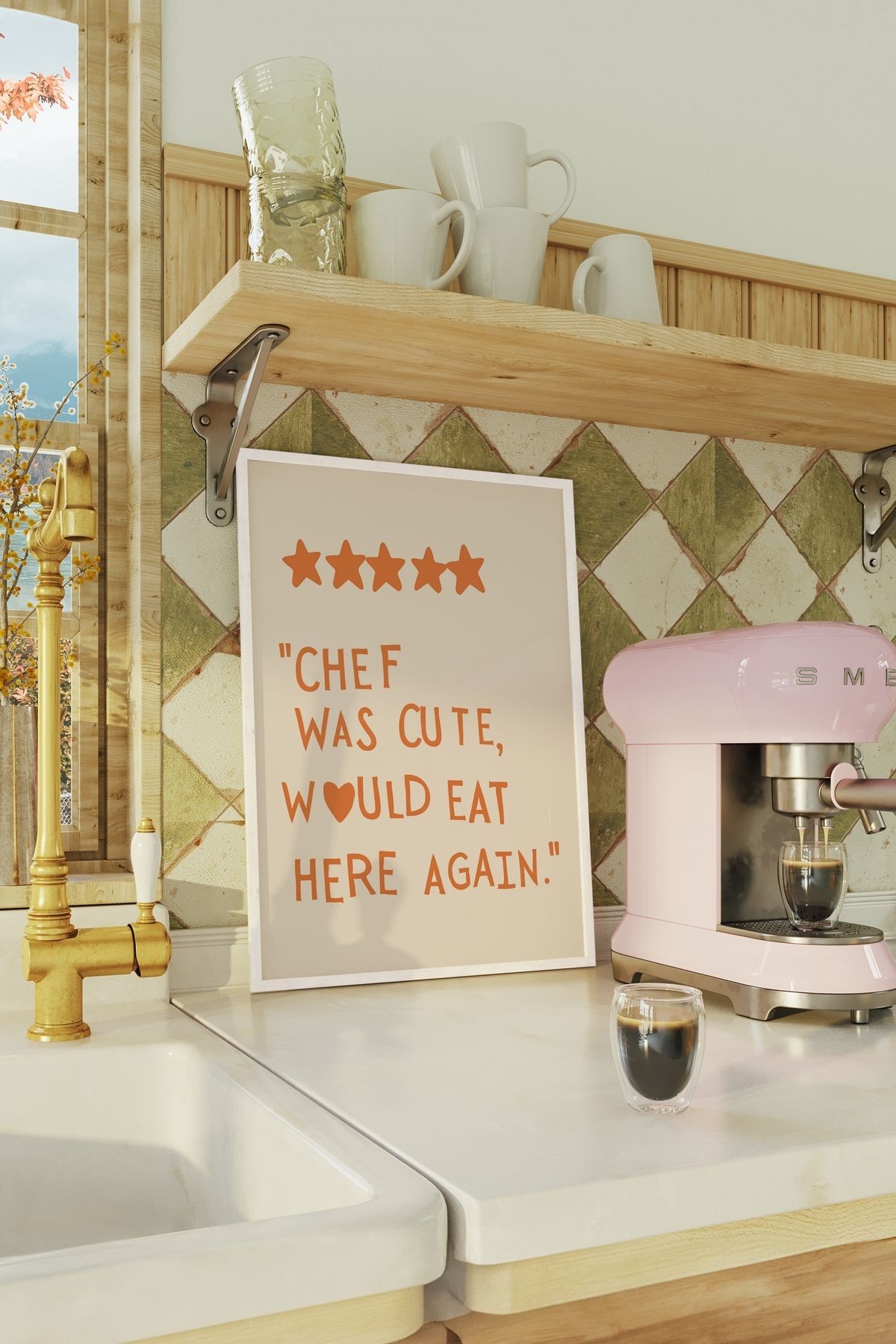 Chef Was Cute Tasarımlı Çerçevesiz Poster | Kitchen Koleksiyonu