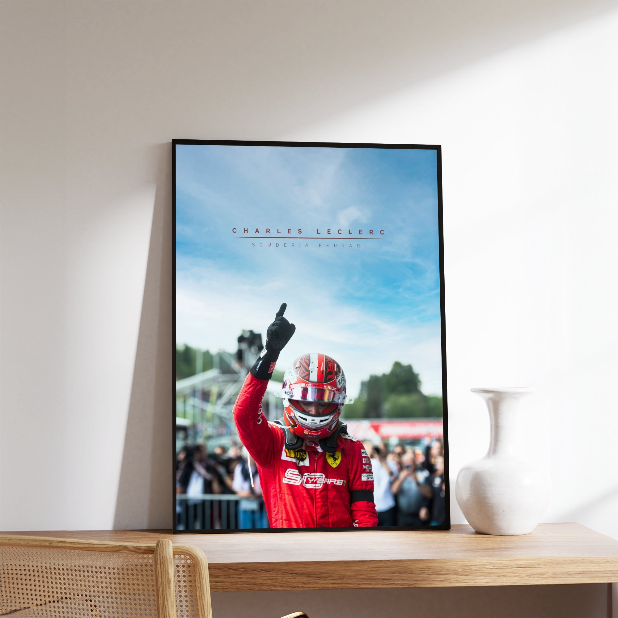 Charles Leclerc Formula 1 Çerçevesiz Tasarım Poster