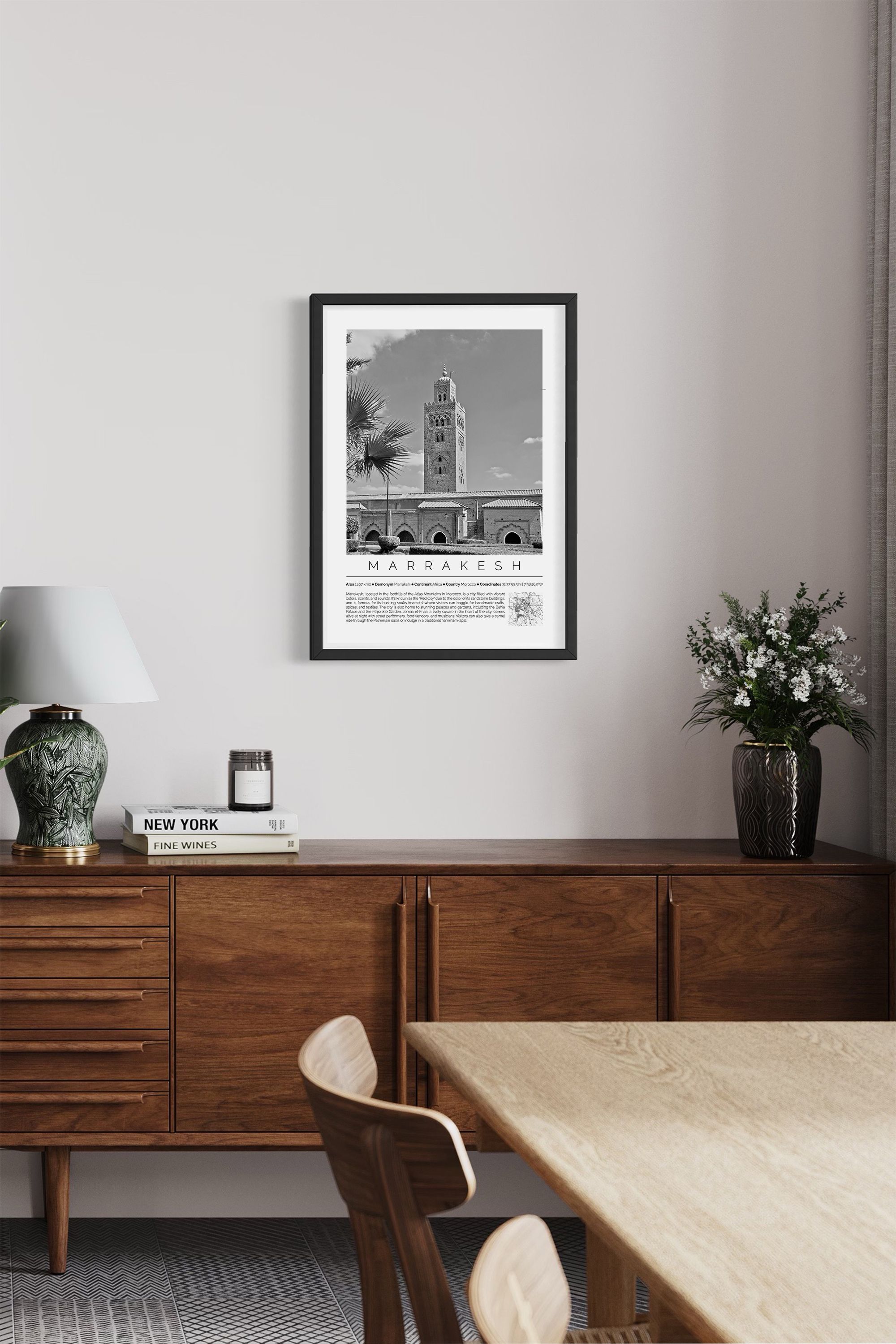 Marrakesh Morocco Monochrome Framed Print Cities Collection