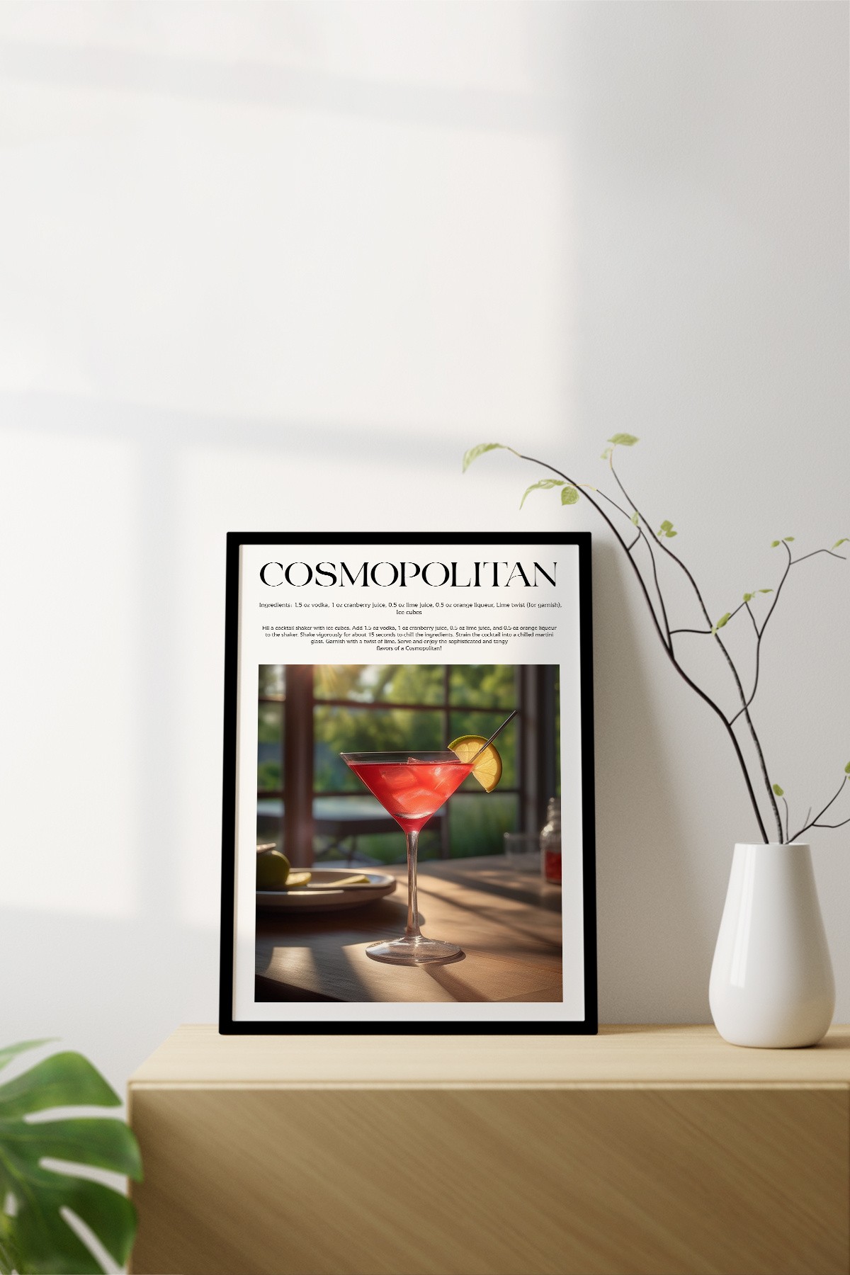 Cosmopolitan Cocktail Recipes Framed Print