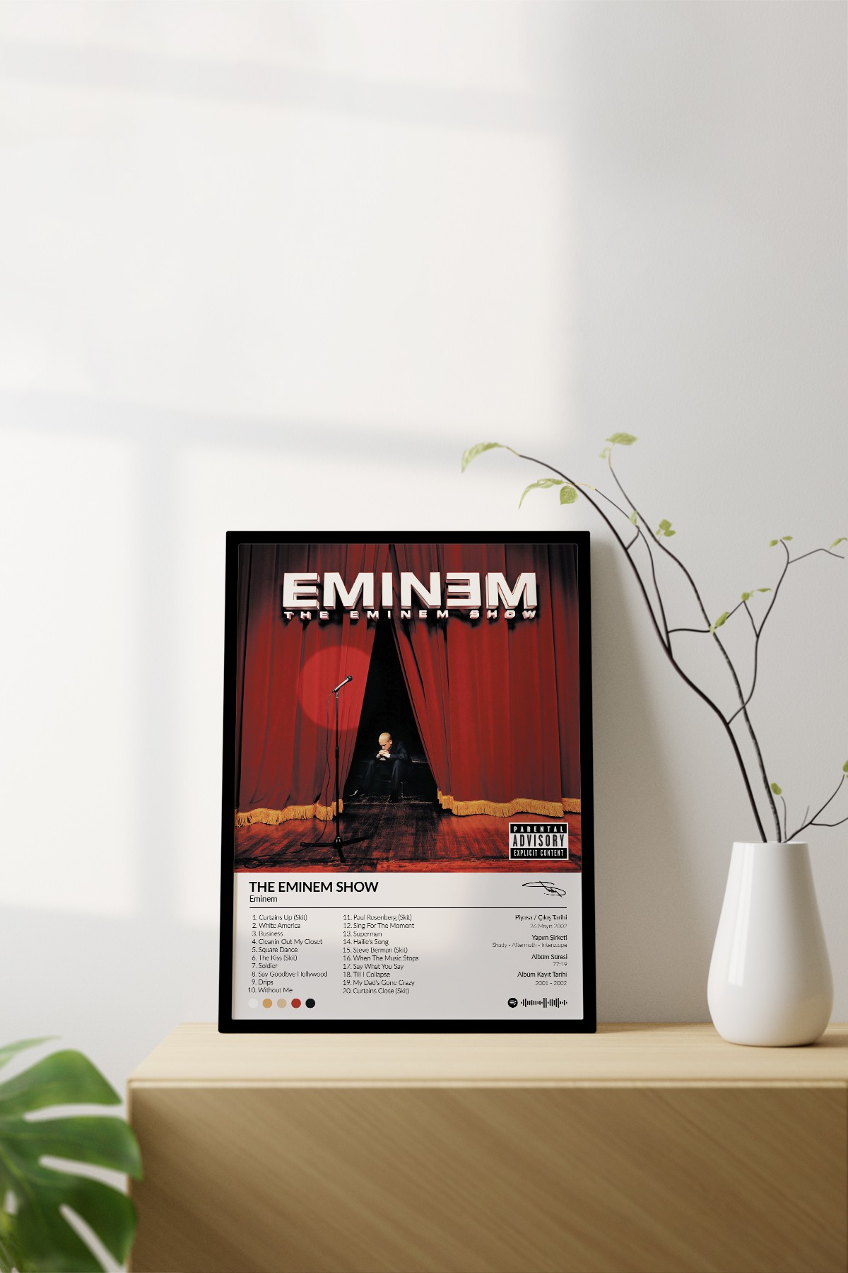 Eminem The Eminem Show Çerçevesiz Spotify Barkodlu Albüm Poster