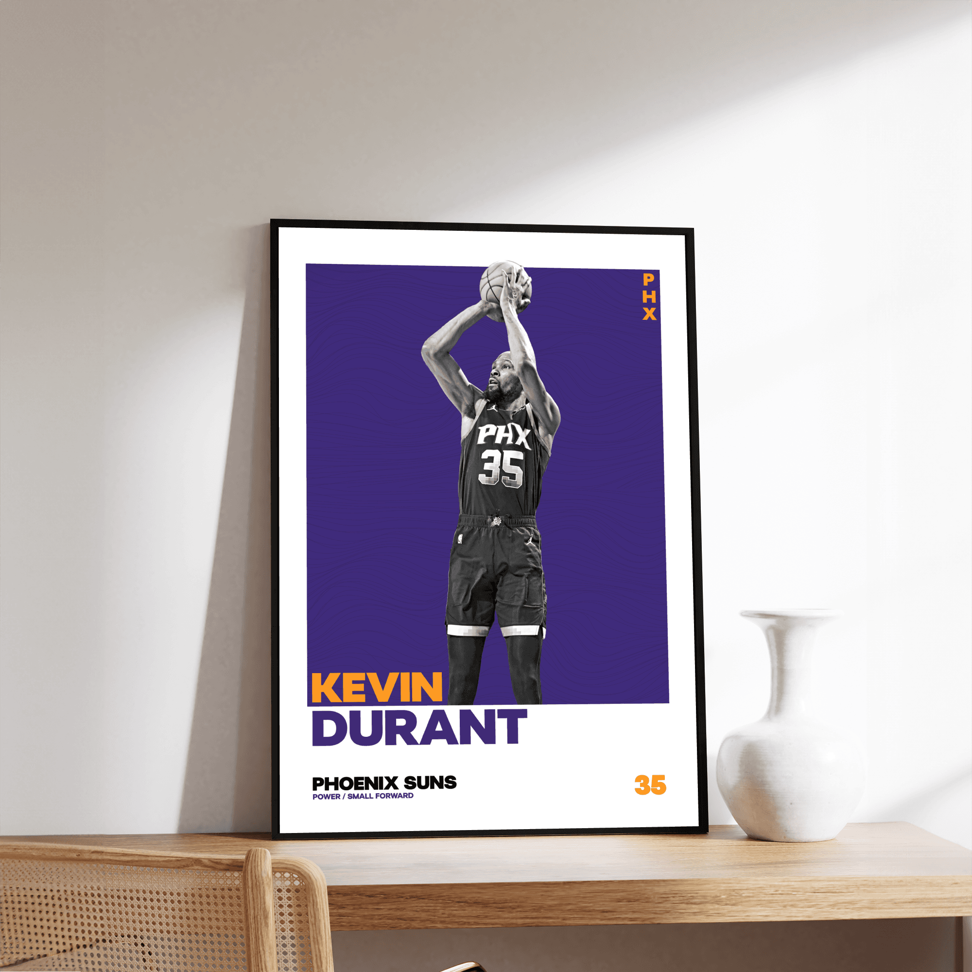 Kevin Durant Tasarımlı Çerçevesiz Poster | NBA Efsaneleri Koleksiyonu